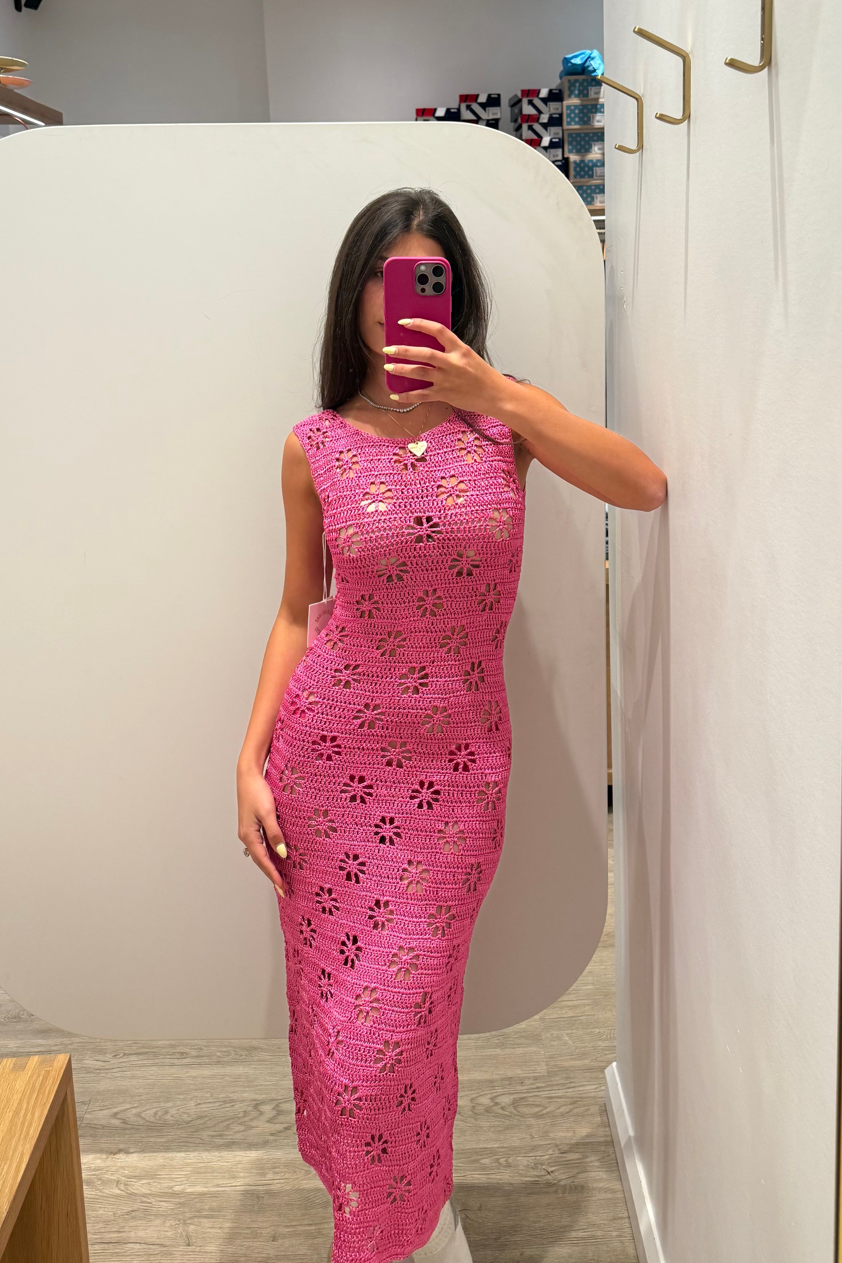 FLORAL CROCHET DRESS