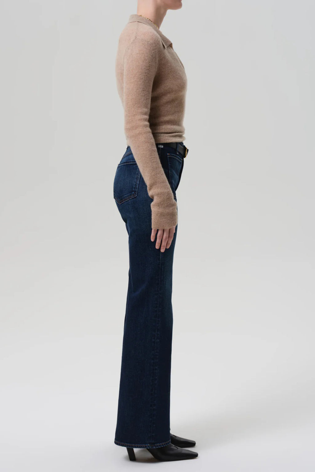 KIMBERLY PATCH POCKET FLARE DENIM
