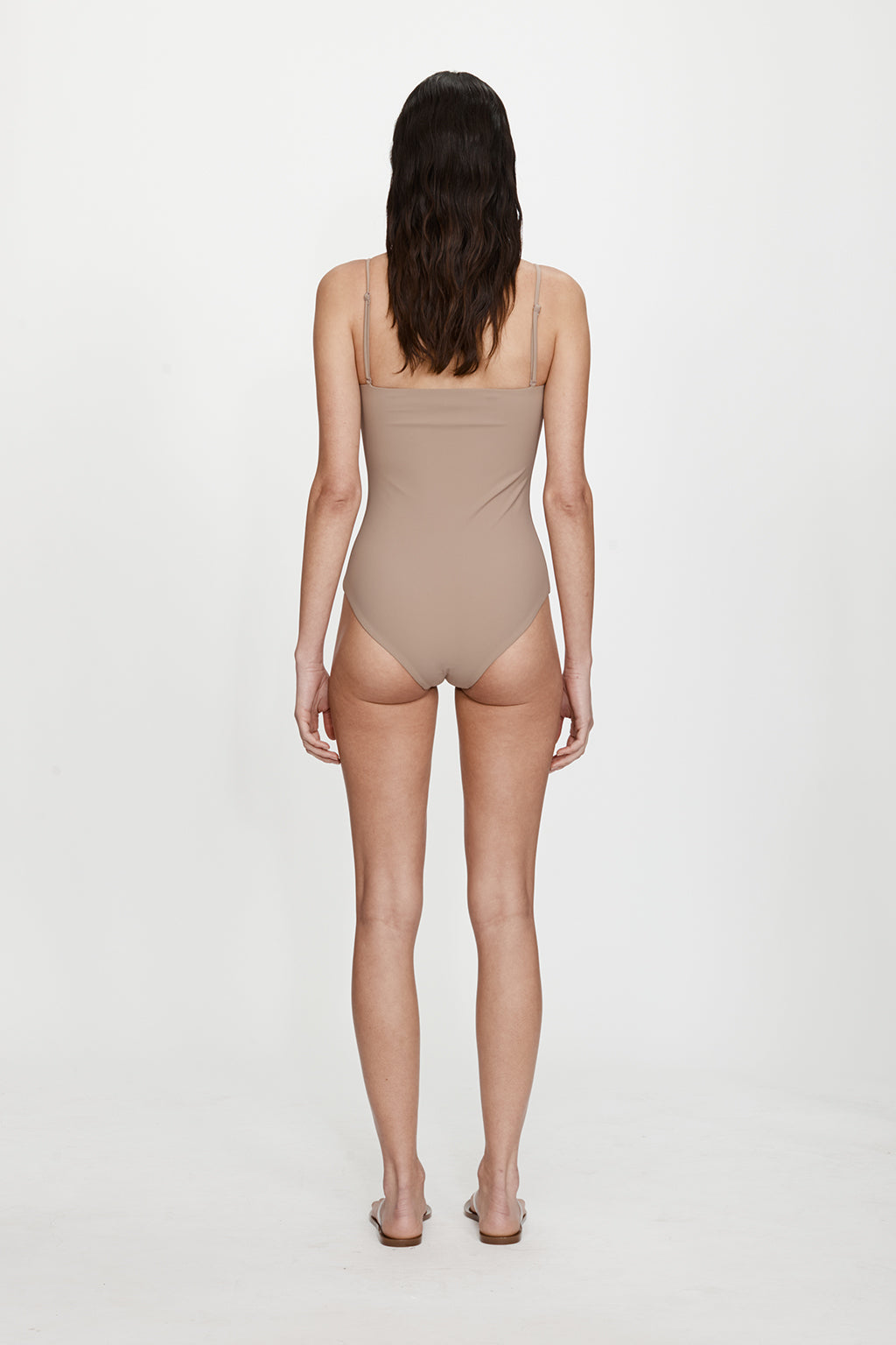 ARCED RUCHED ONE PIECE SWIMSUIT