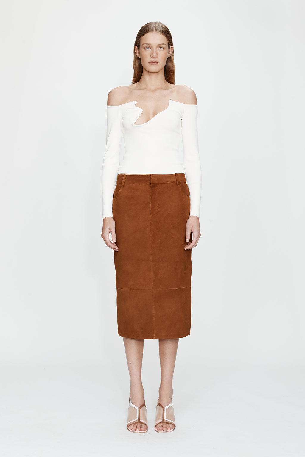 ODESSA ARCED KNITTED LONG SLEEVE TOP