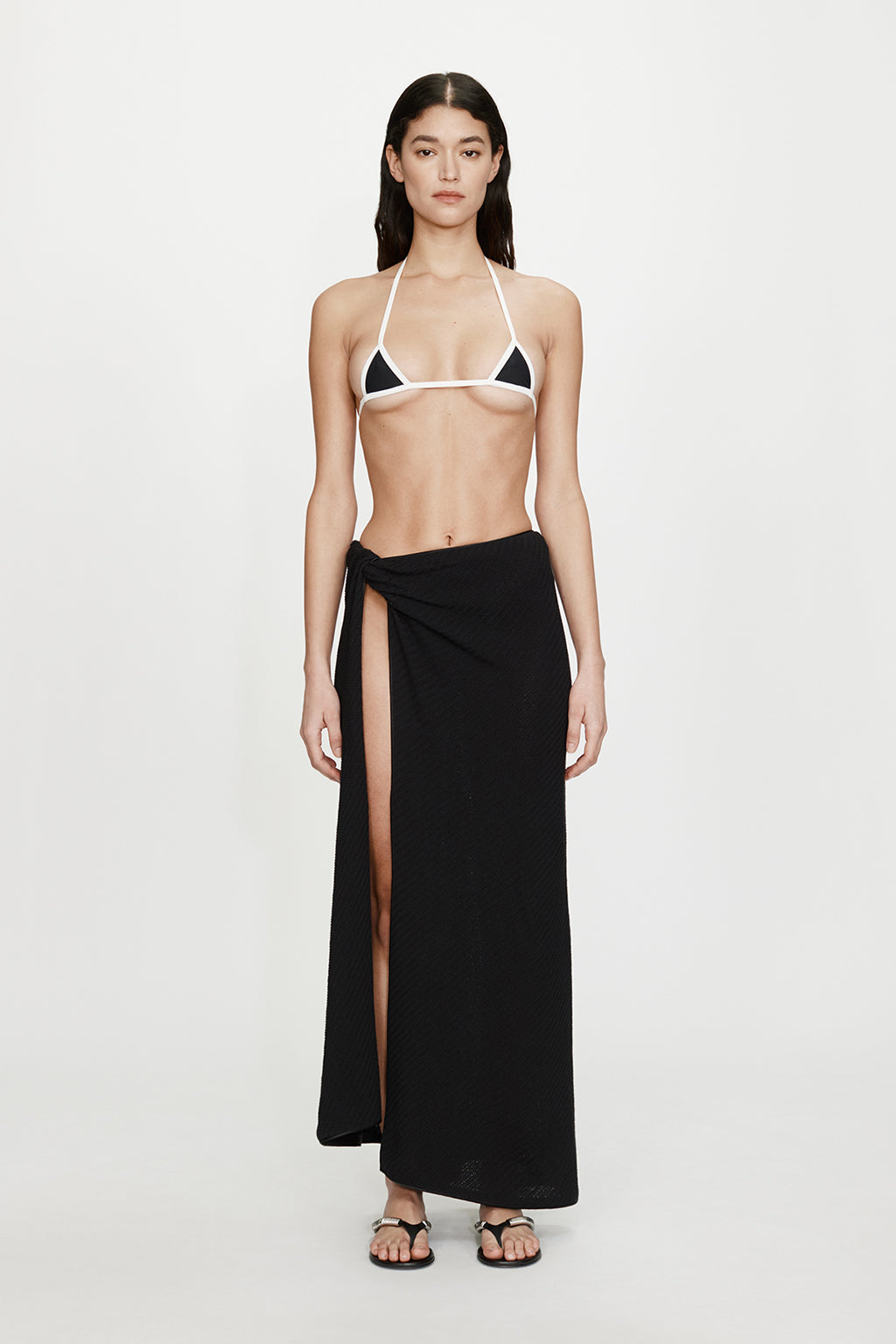 VERTICAL KNIT TWIST SARONG SKIRT