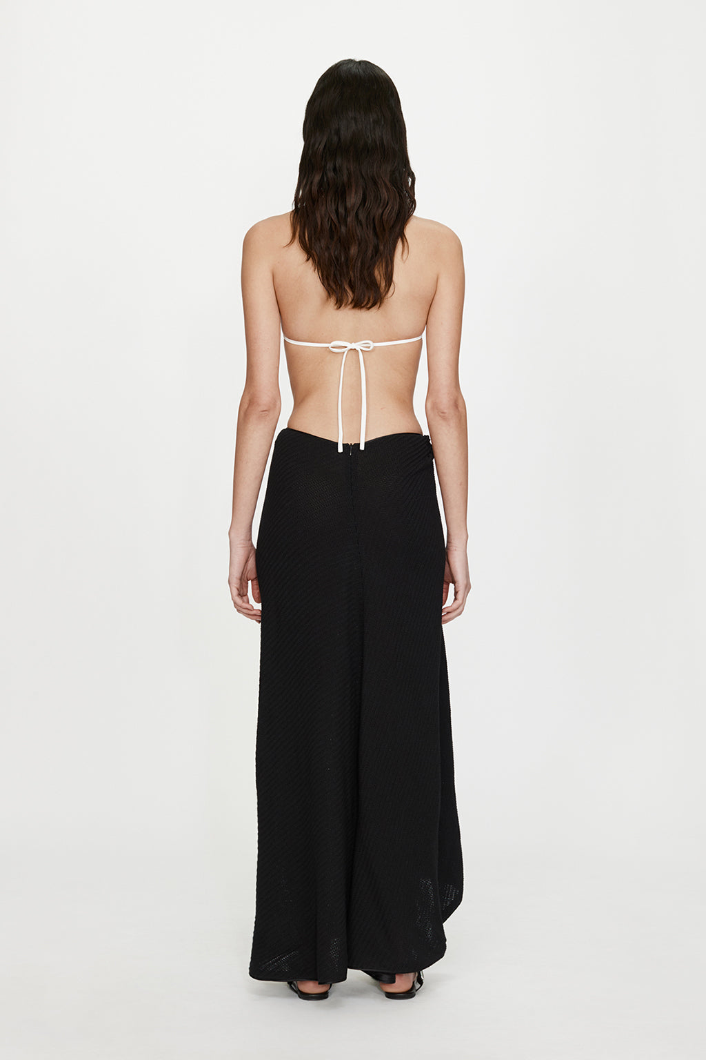 VERTICAL KNIT TWIST SARONG SKIRT