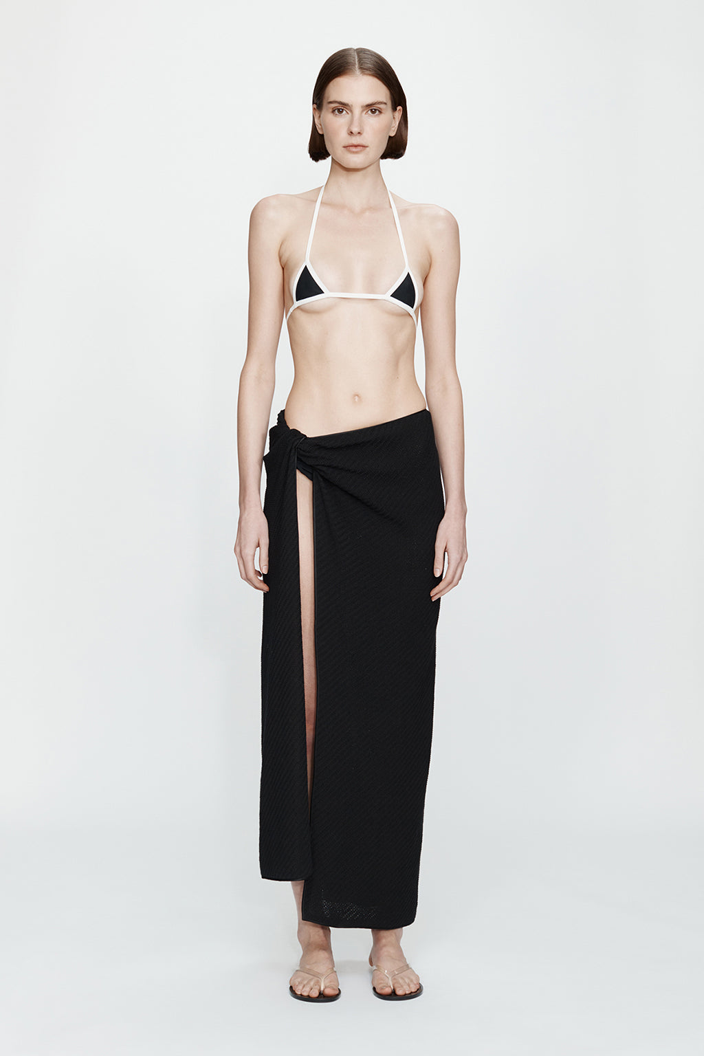 VERTICAL KNIT TWIST SARONG SKIRT