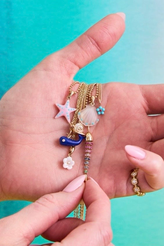 TURQUOISE AND OPAL STARFISH PENDANT