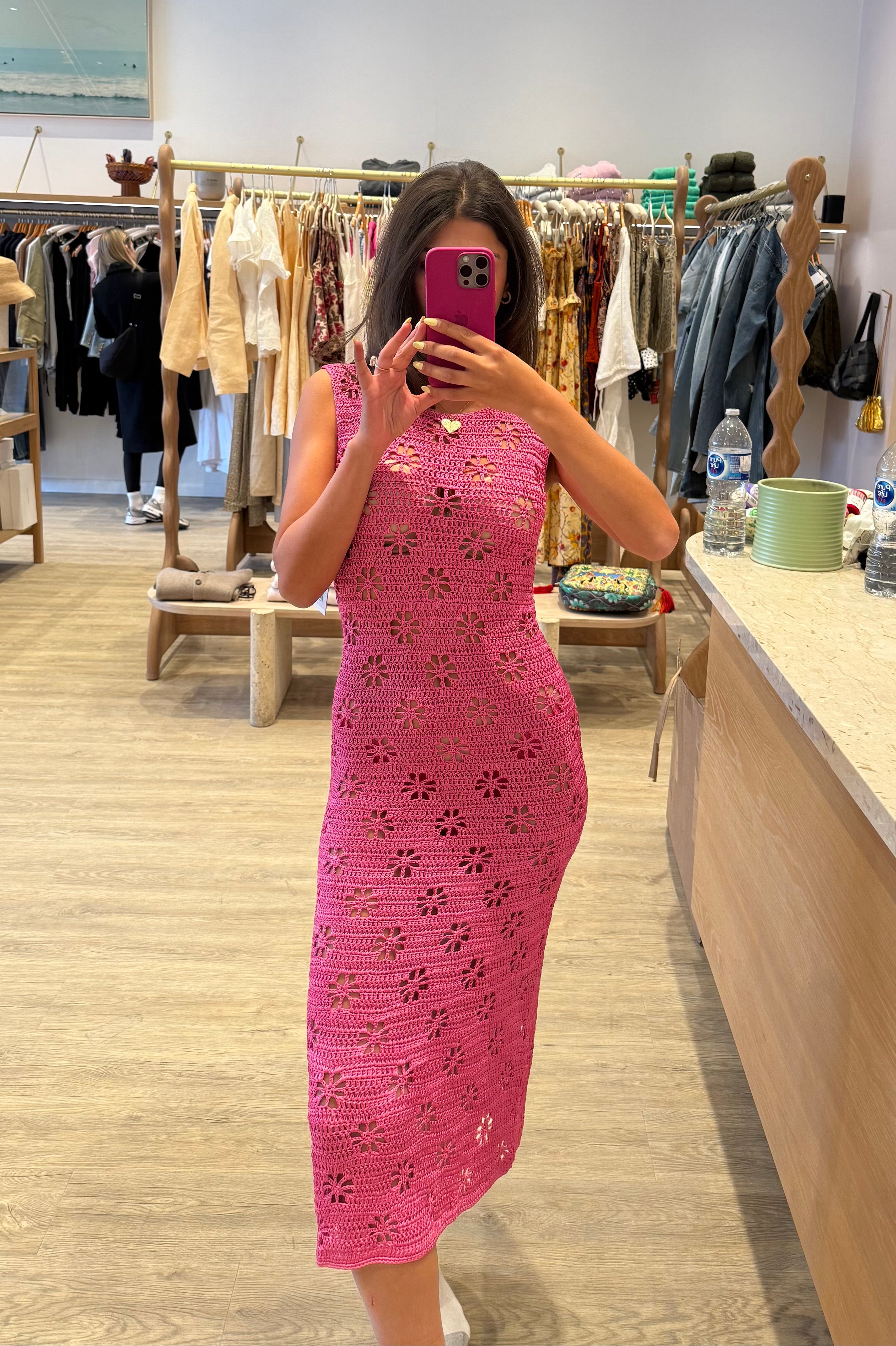 FLORAL CROCHET DRESS