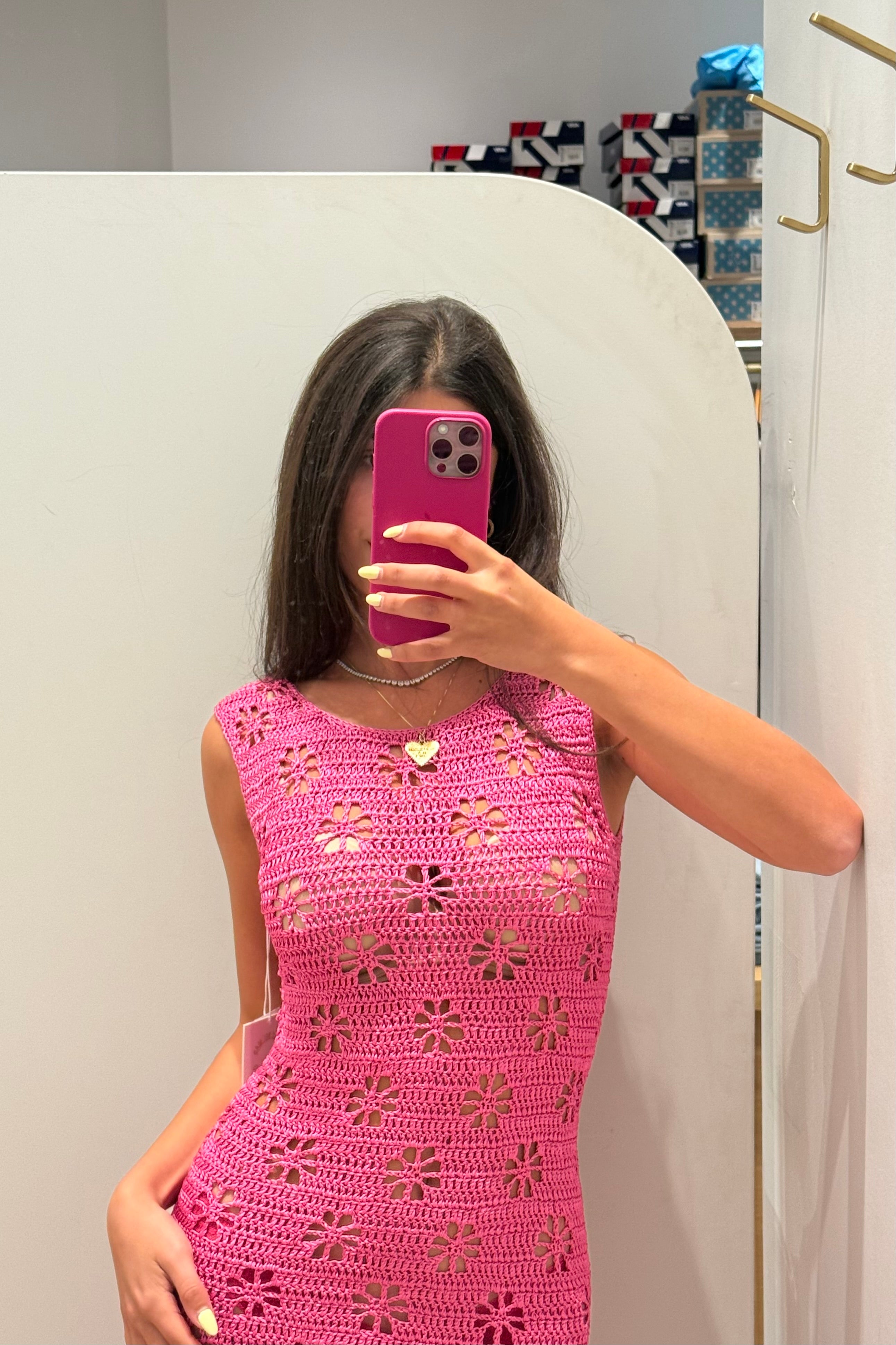 FLORAL CROCHET DRESS