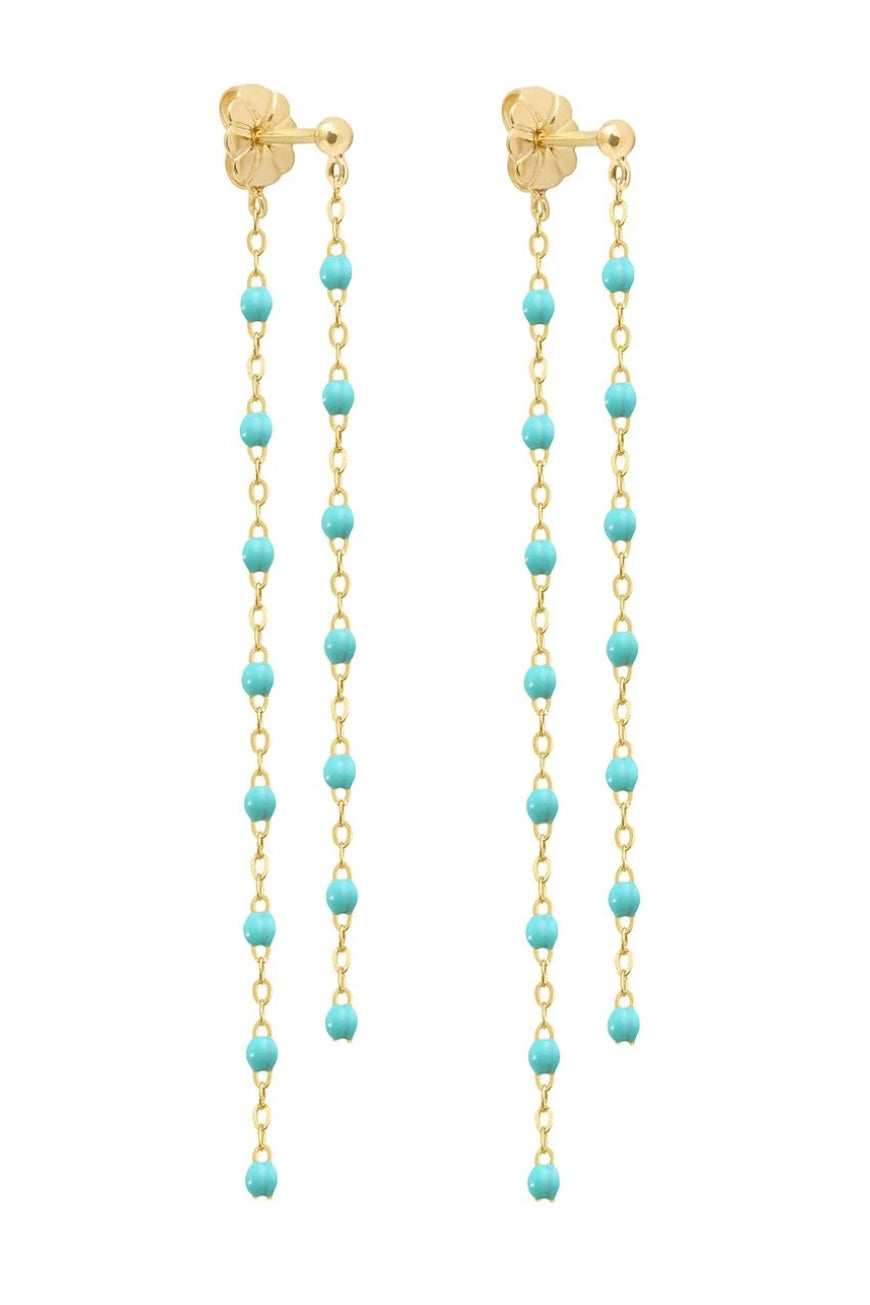 CLASSIC DANCING EARRINGS IN TURQUOISE GREEN