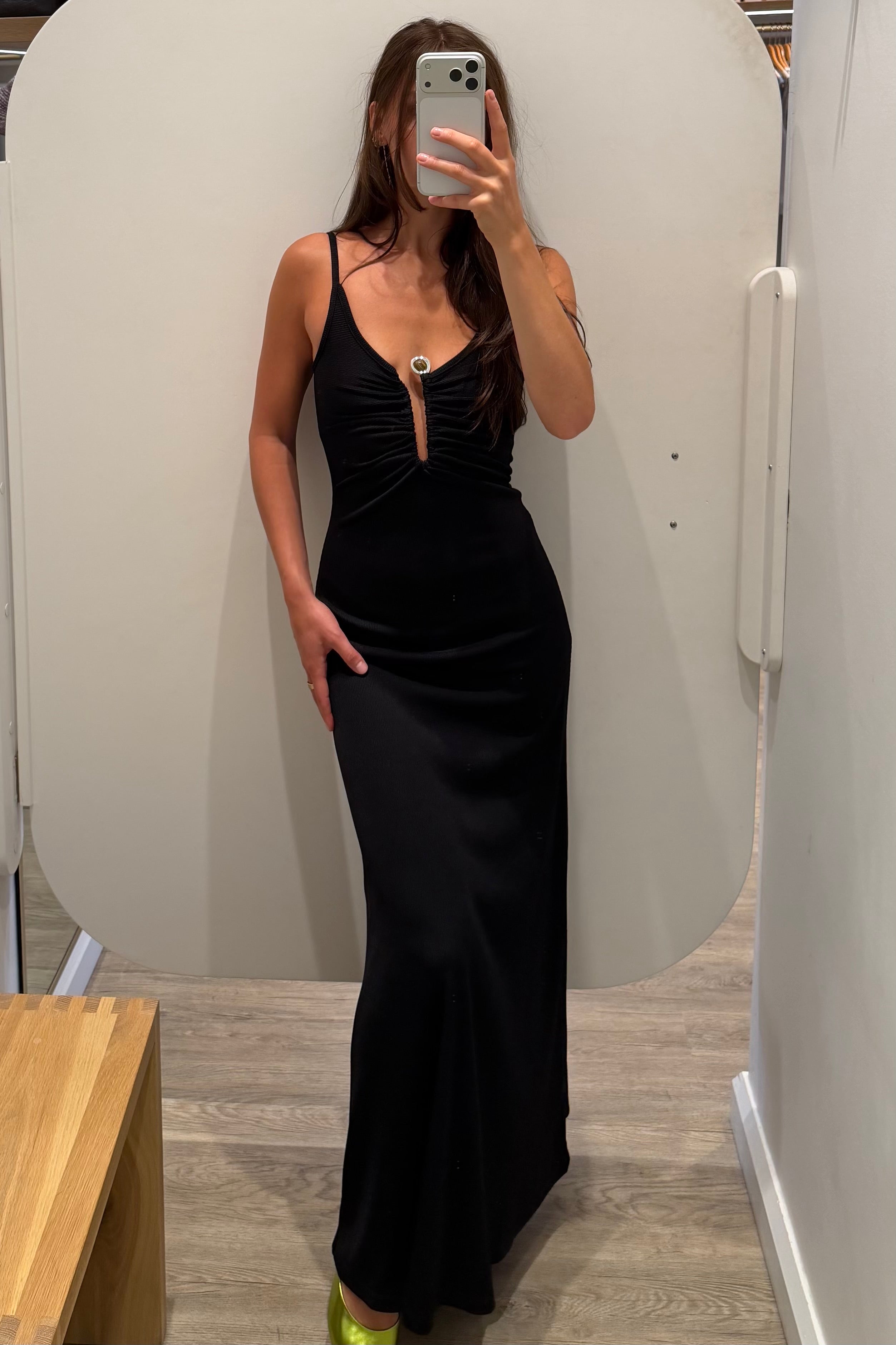 DROPLET CRYSTAL CLASP CAMI DRESS
