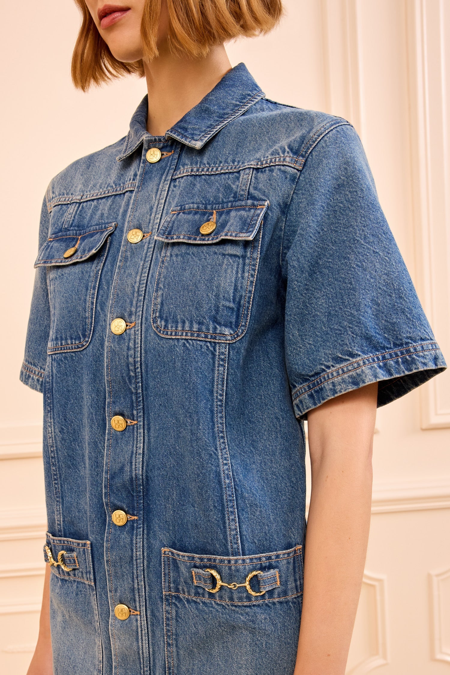 THE PAINTERS DENIM MINI DRESS