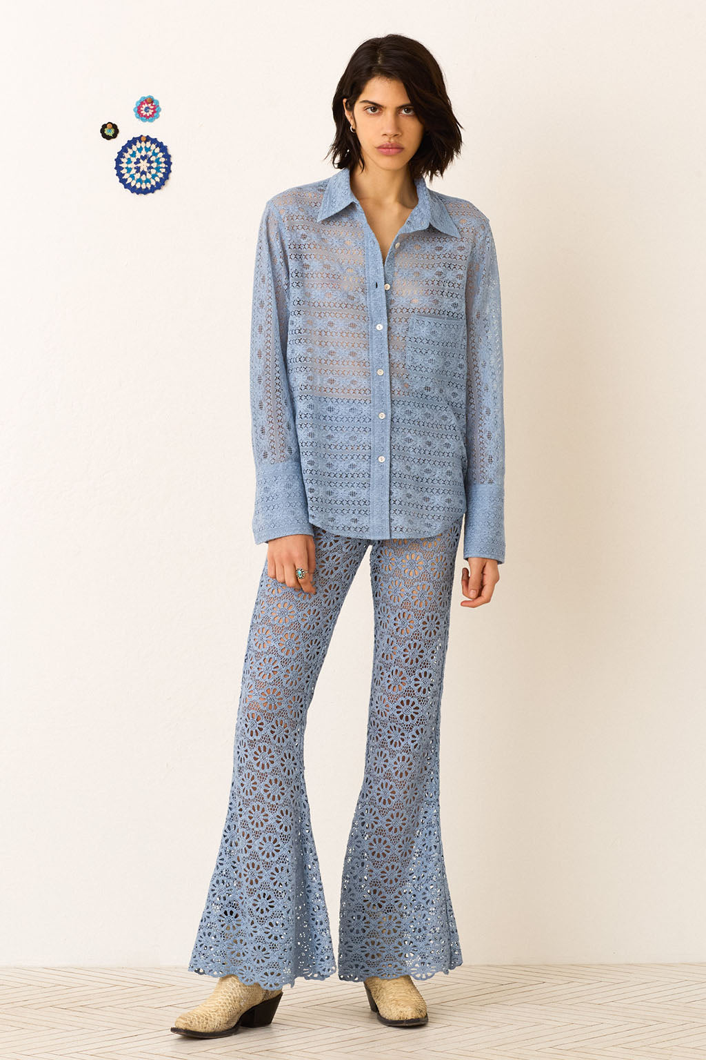 FARAH POWDER BLUE DAISY PANT