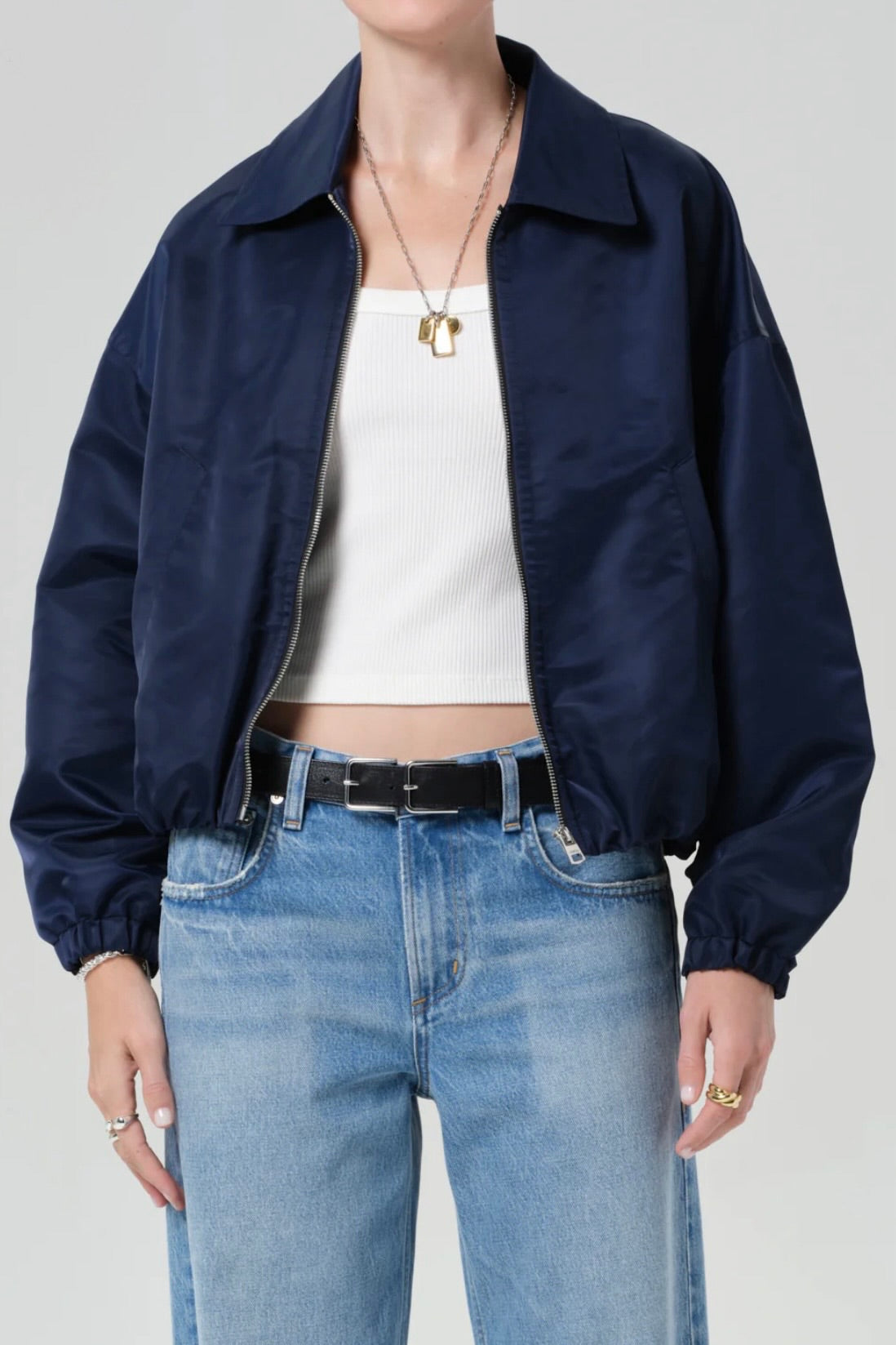 BUBBLE HEM BOMBER JACKET