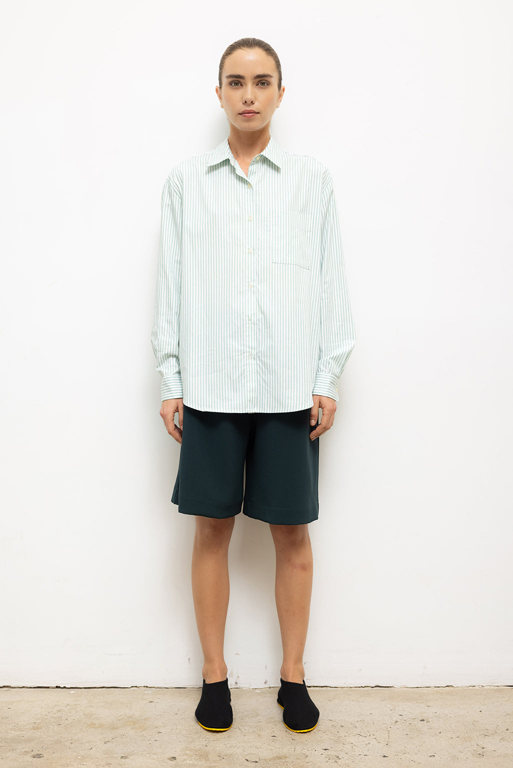 YOSHI STRIPE CLASSIC OVERSIZED BUTTON DOWN