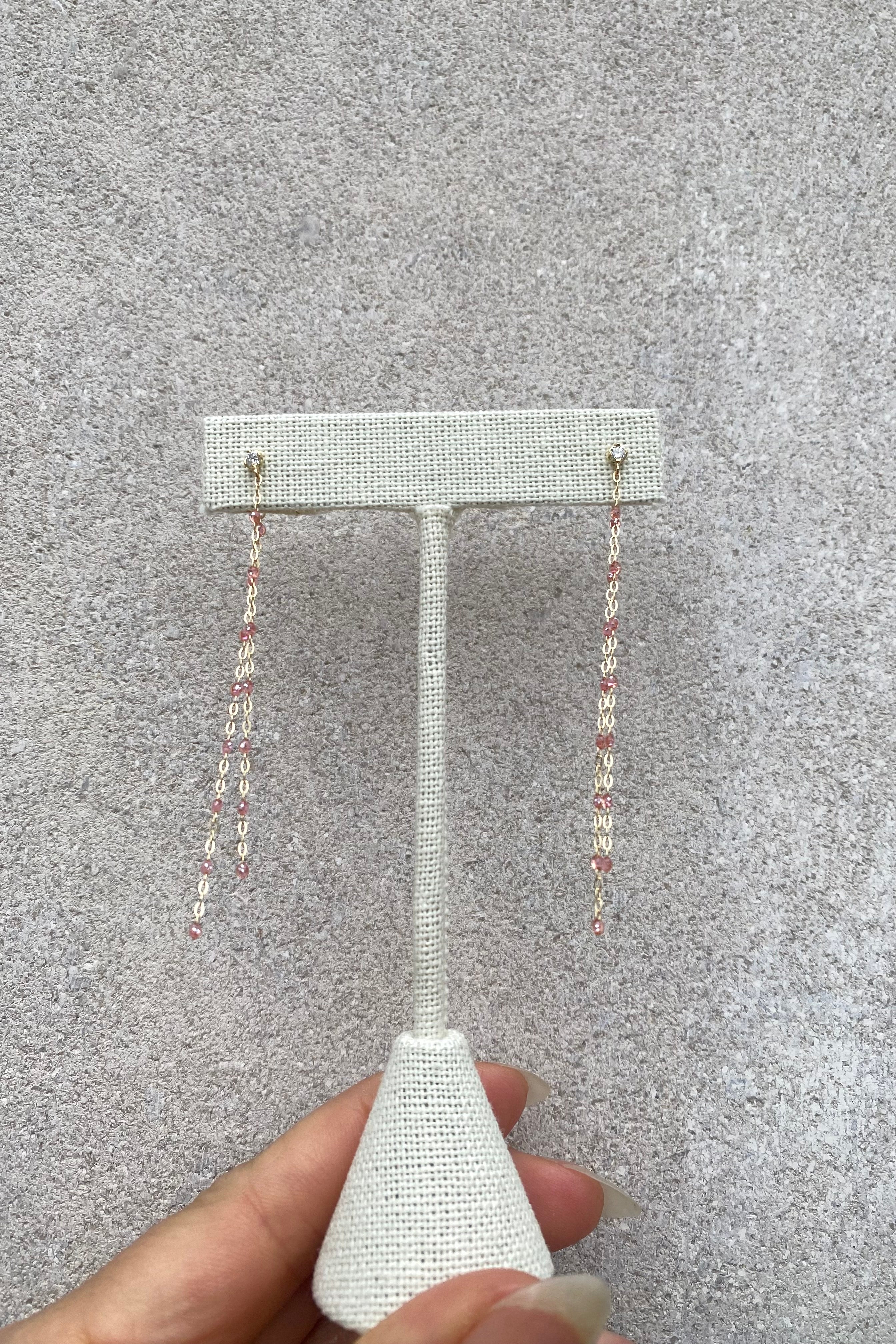 CLASSIC DIAMOND DANCING EARRINGS IN ROSEE