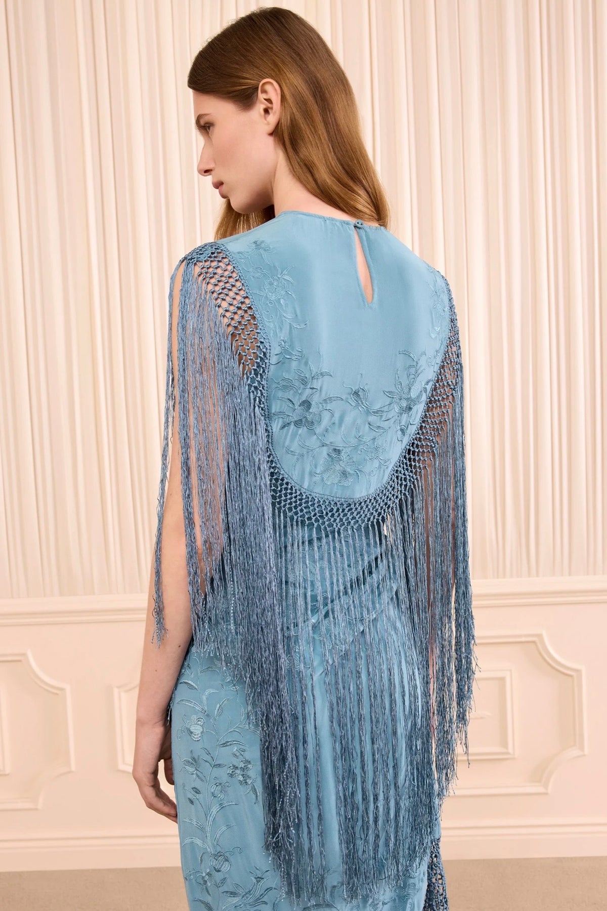 NERINE SILK FRINGE DRESS