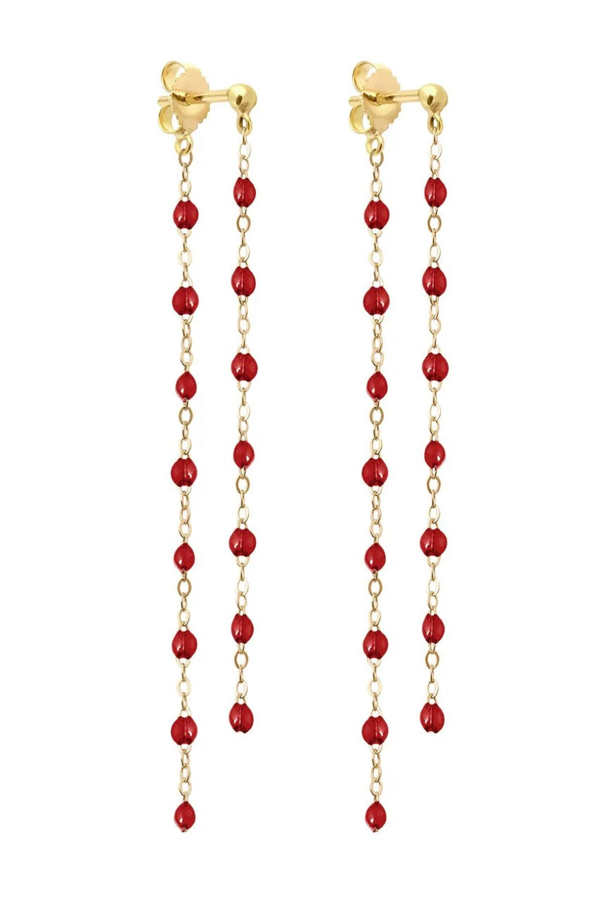 CLASSIC DANCING EARRINGS IN RUBY
