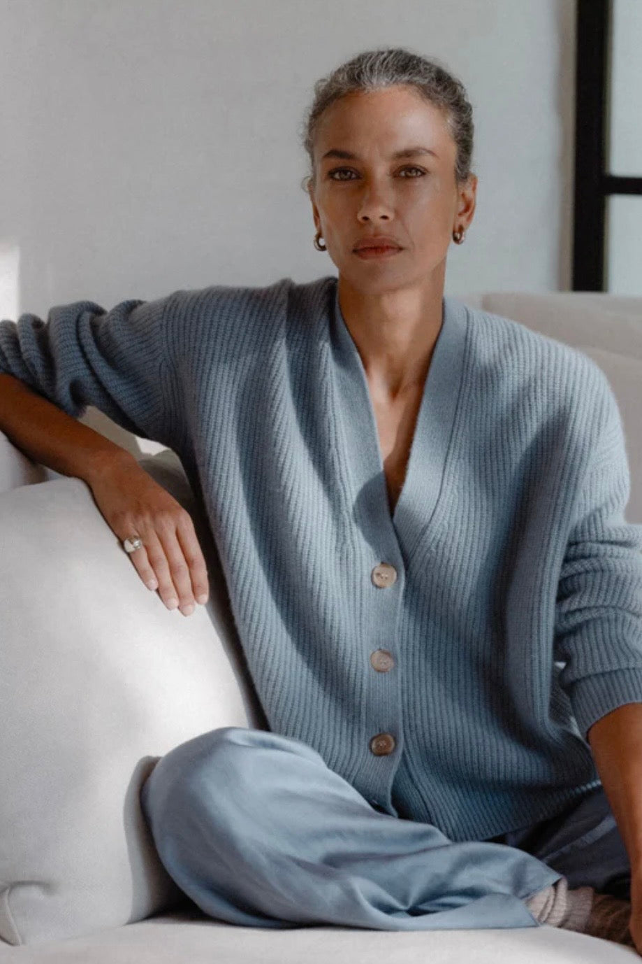 CROPPED CASHMERE COCOON CARDIGAN