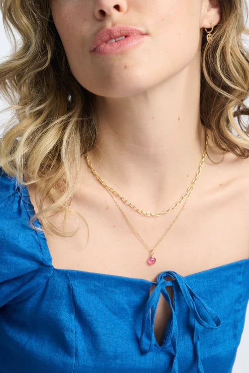 CARVED TOURMALINE SWEETHEART CHARM