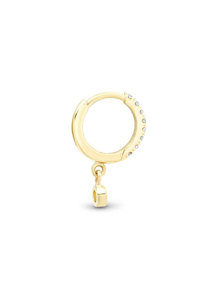 DIAMOND PAVE HUGGIES WITH DIAMOND BEZEL DROP