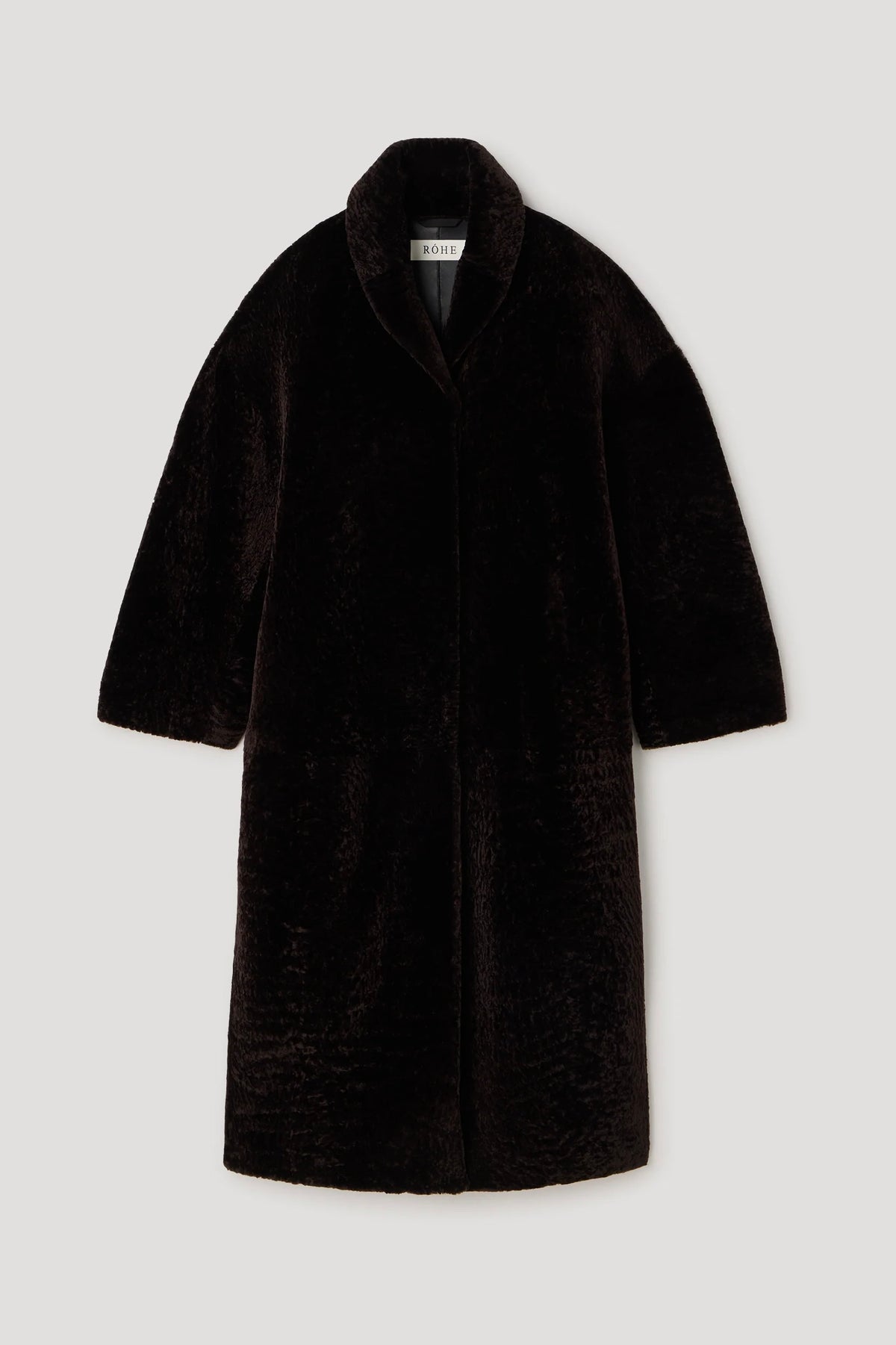 SHEARLING LEATHER SHAWL COLLAR COAT
