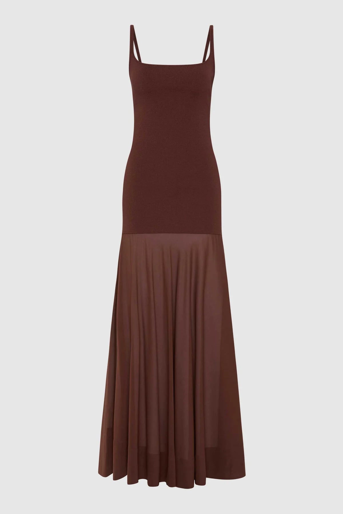 SHEER SILK CIRCLE HEM DRESS