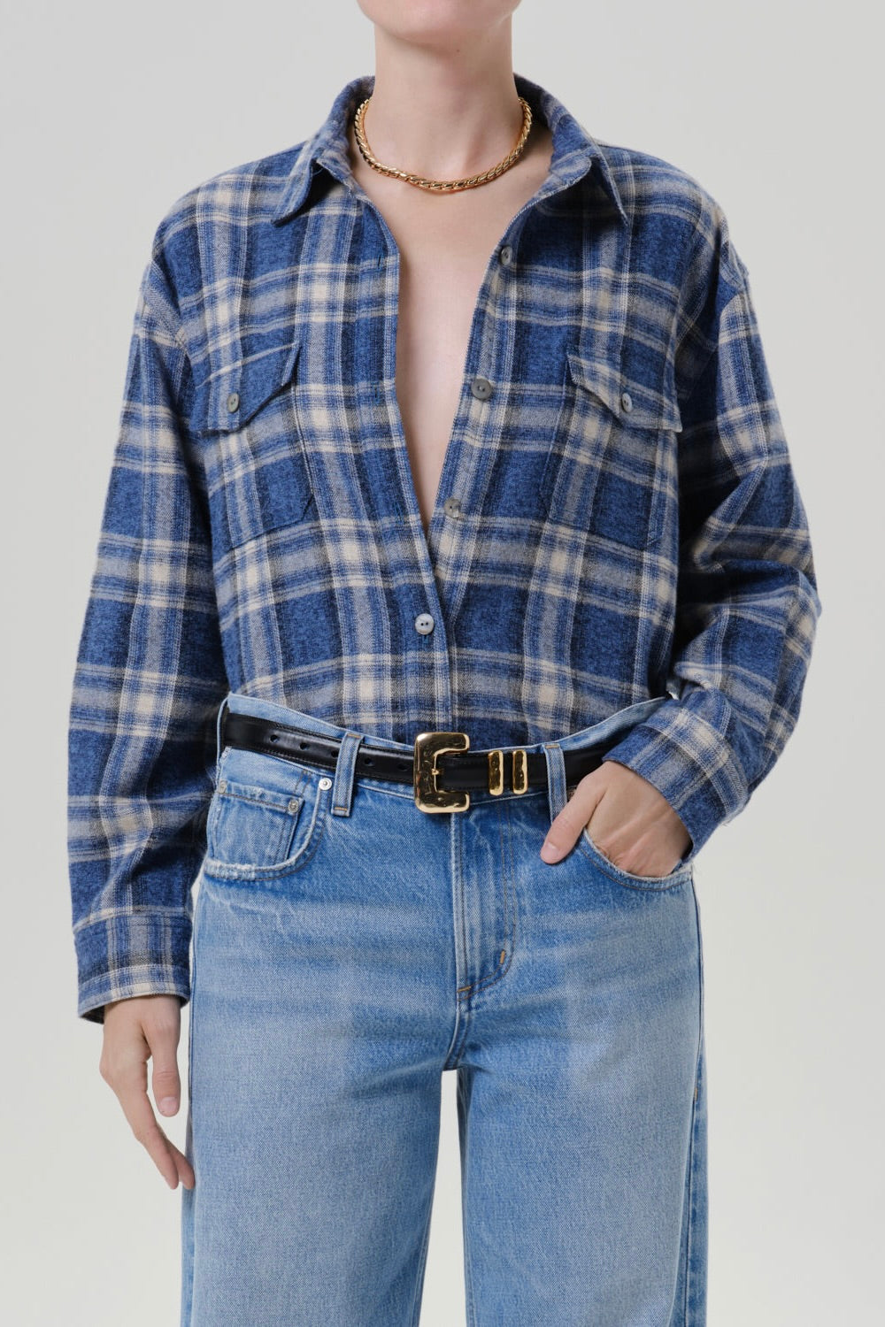 VINTAGE LONG BUTTON UP SHIRT