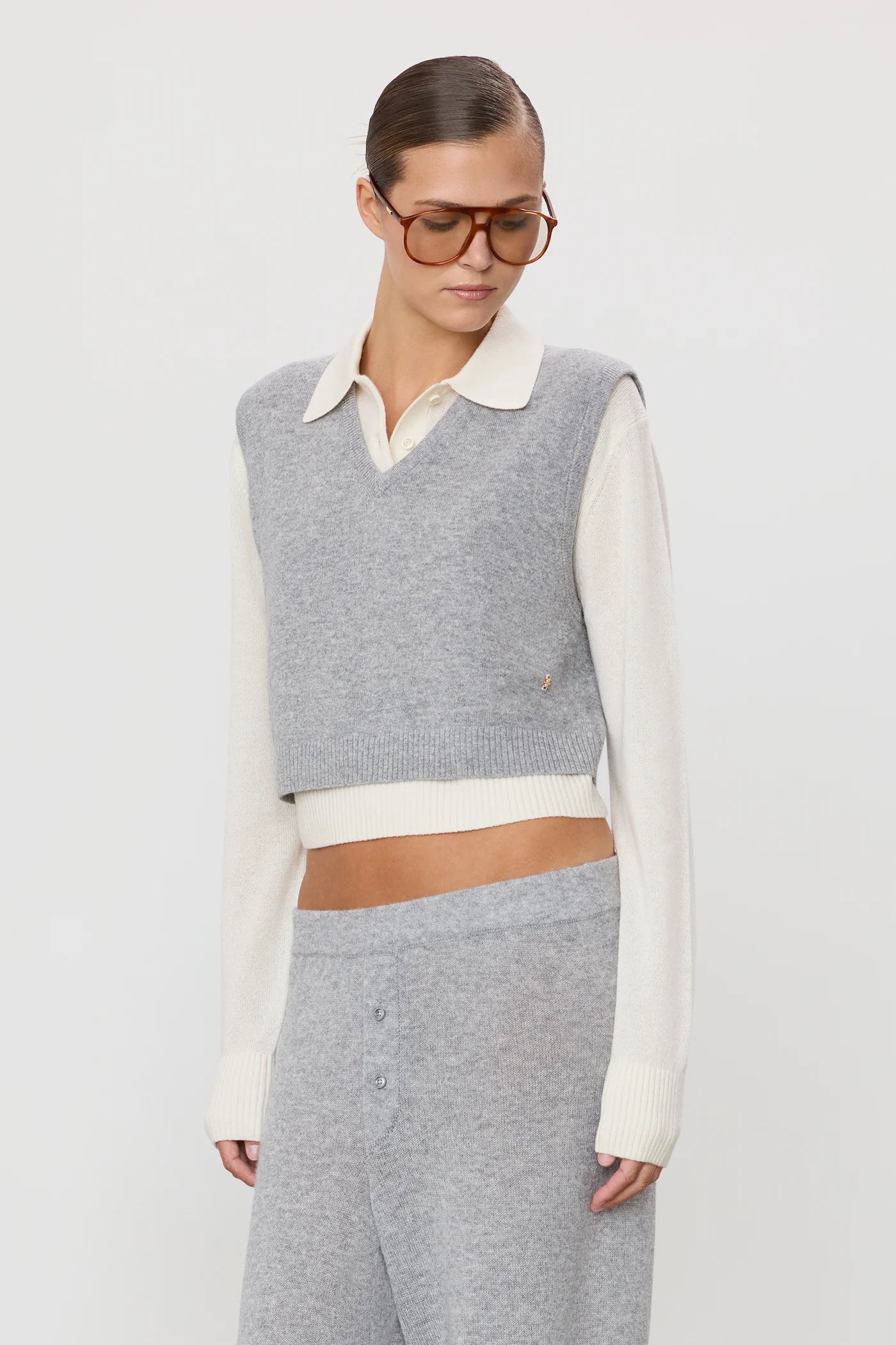 GILET COURT EN CACHEMIRE LEON