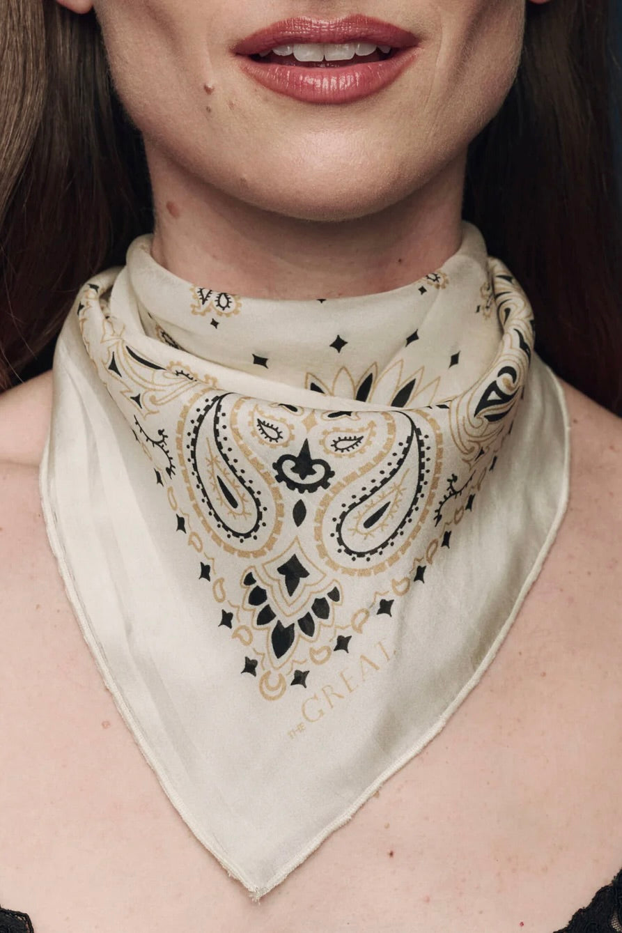 LE BANDANA EN SOIE CRÈME