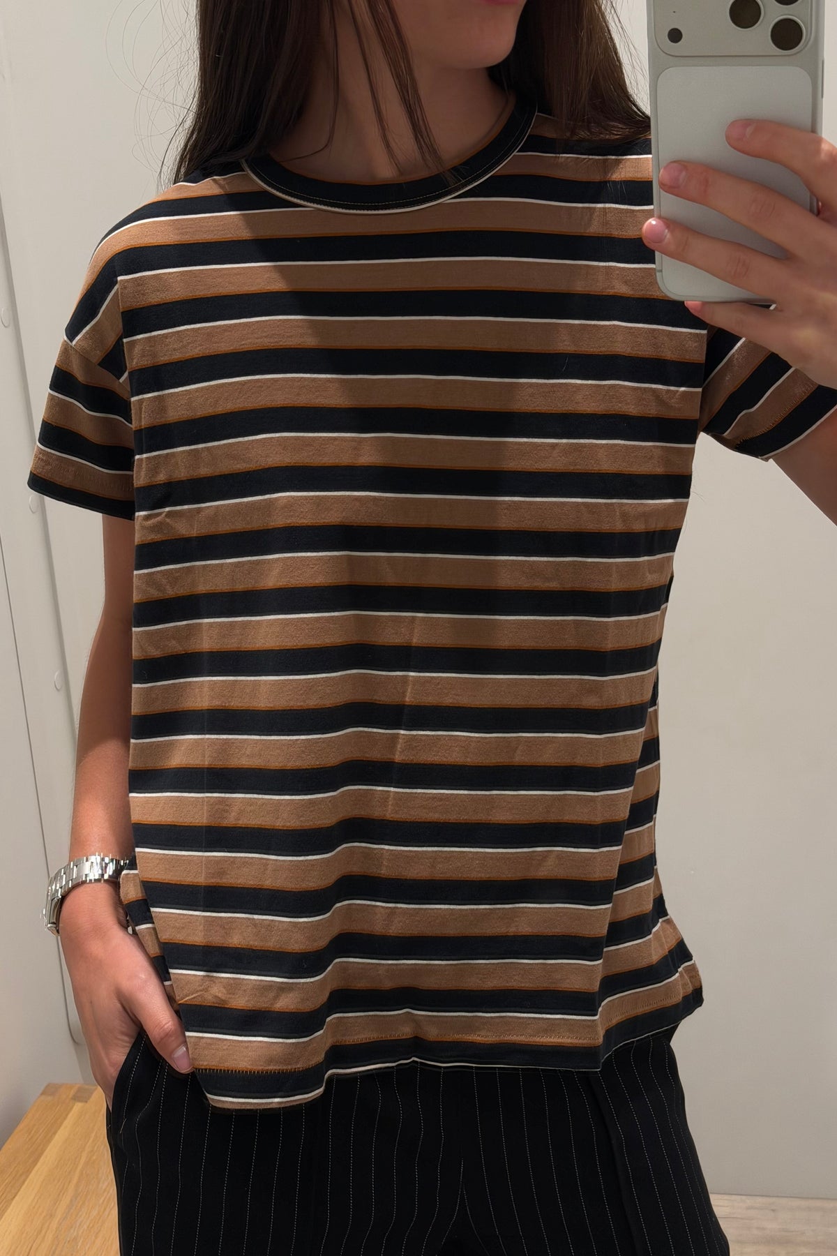 THE STRIPE BOXY CREW
