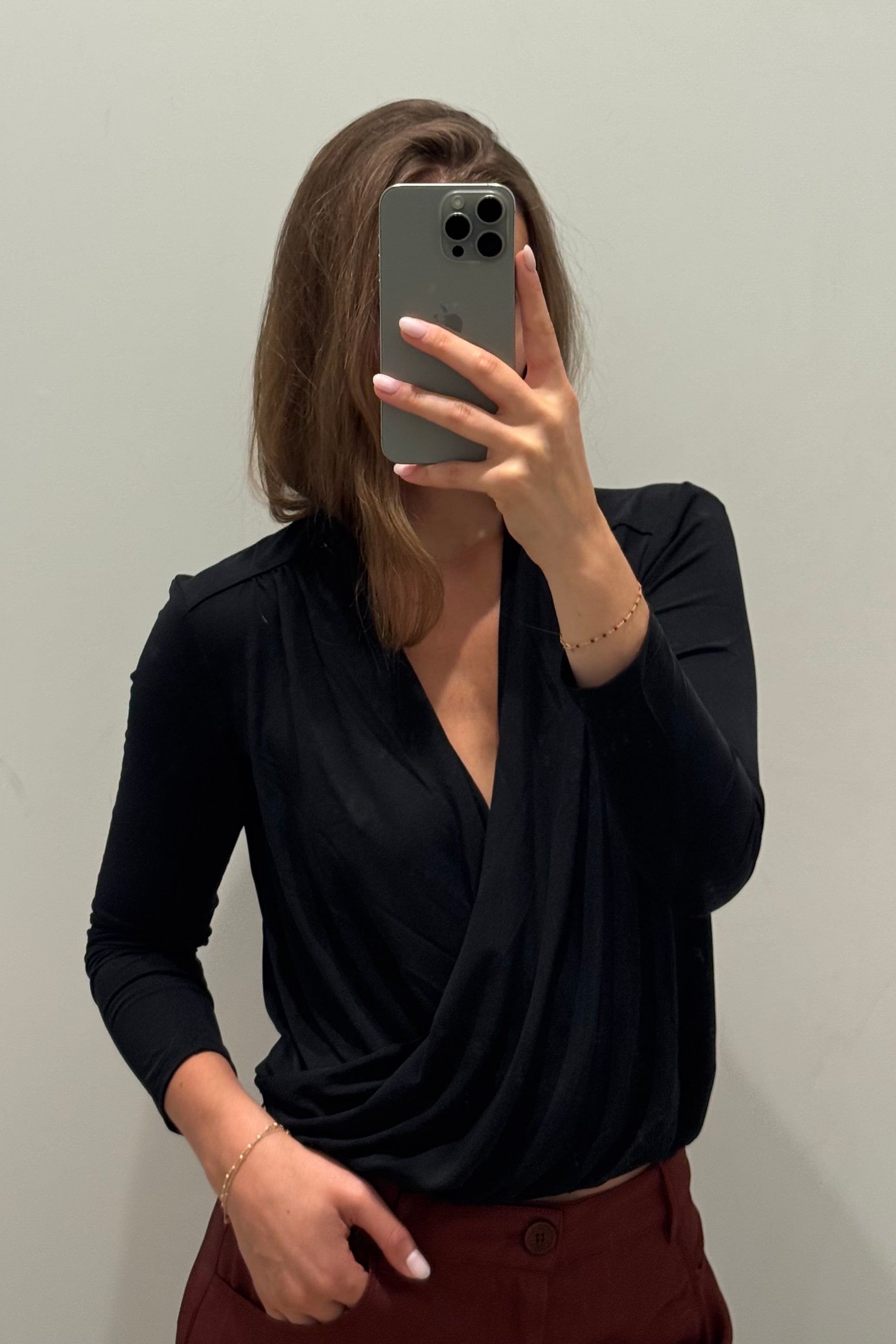 CADIZ GATHERED WRAP SHIRT