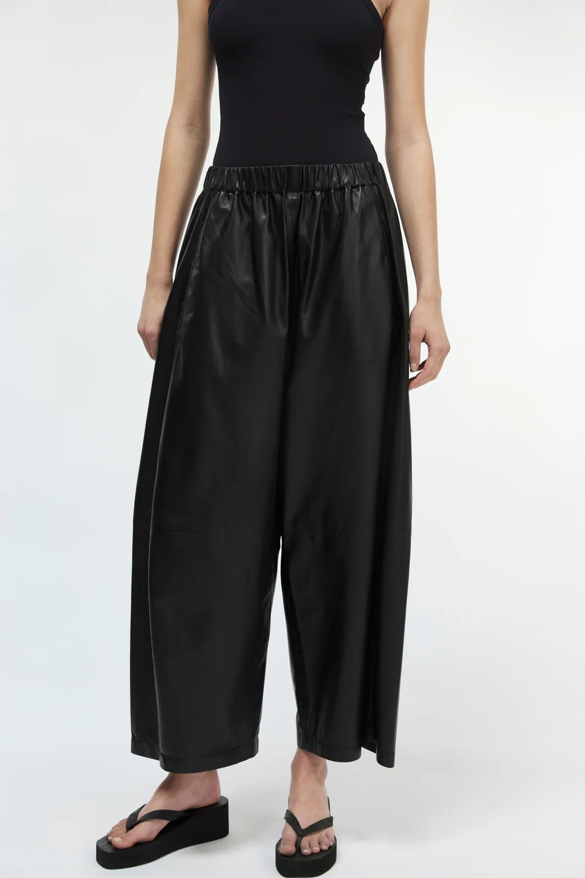 PALMA LEATHER WIDE LEG PANTS