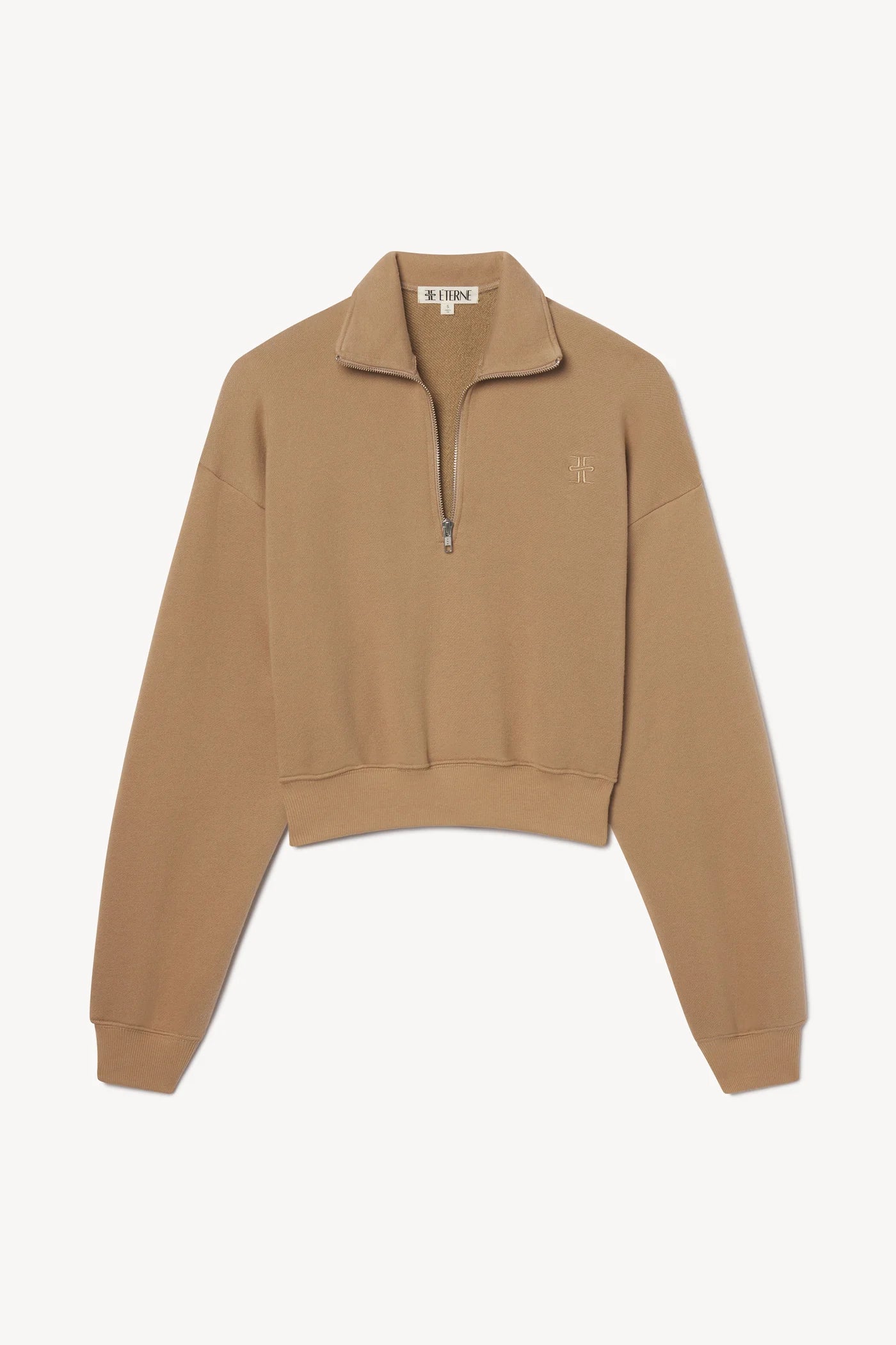 SWEAT-SHIRT COURT À DEMI-FERMETURE ÉCLAIR
