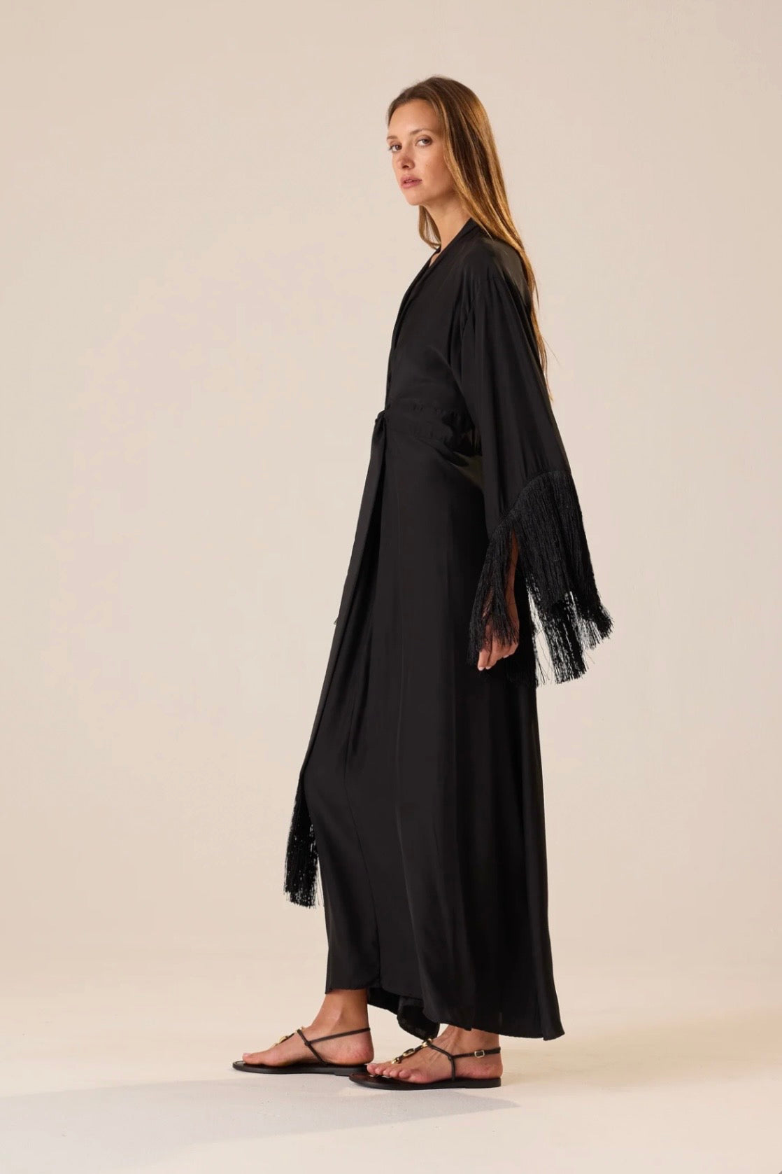 SARAH FRINGE SILK DRESS