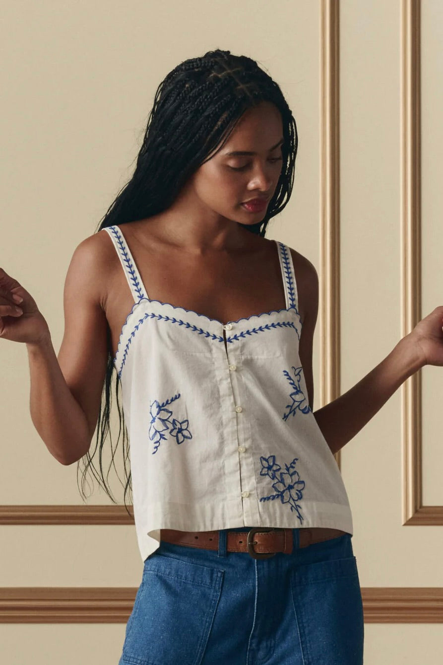 THE WEEKEND TANK WITH HANKY EMBROIDERY