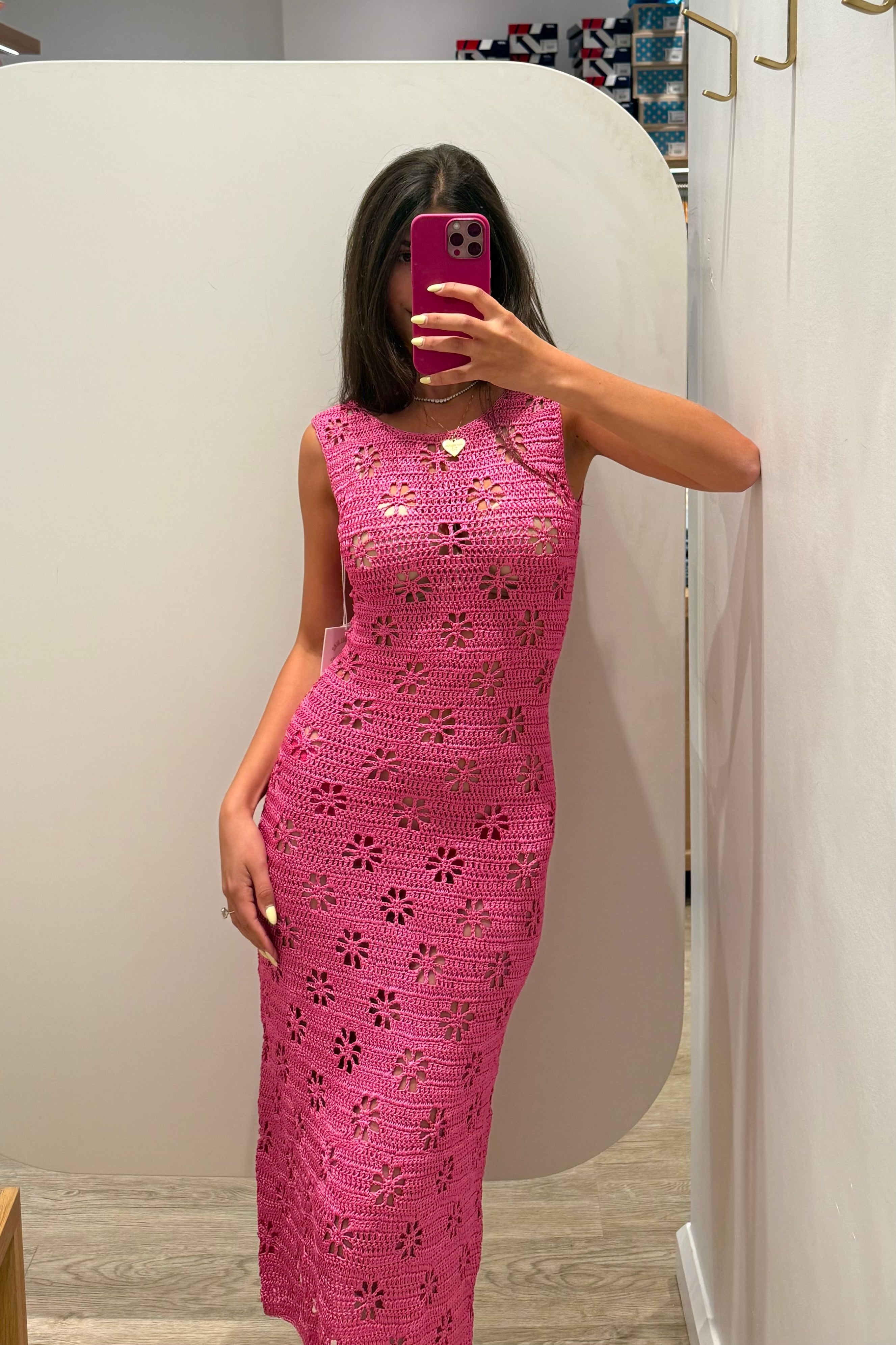 FLORAL CROCHET DRESS