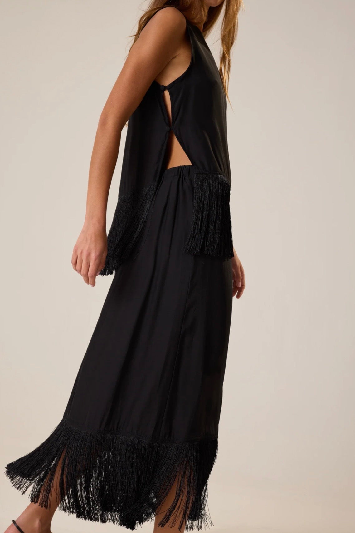 ANITA FRINGE SILK SKIRT