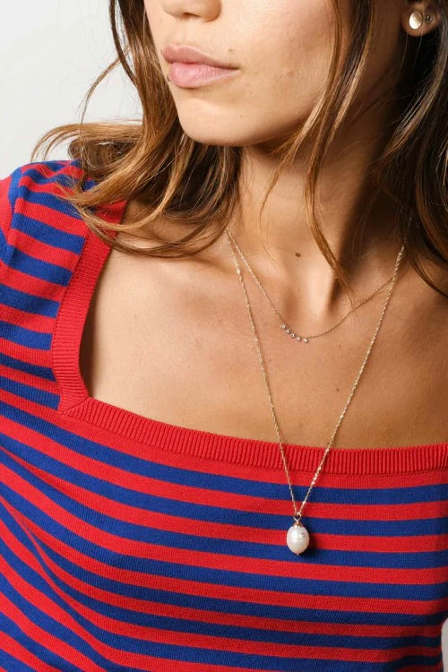 DIAMOND BAROQUE PEARL DROP PENDANT