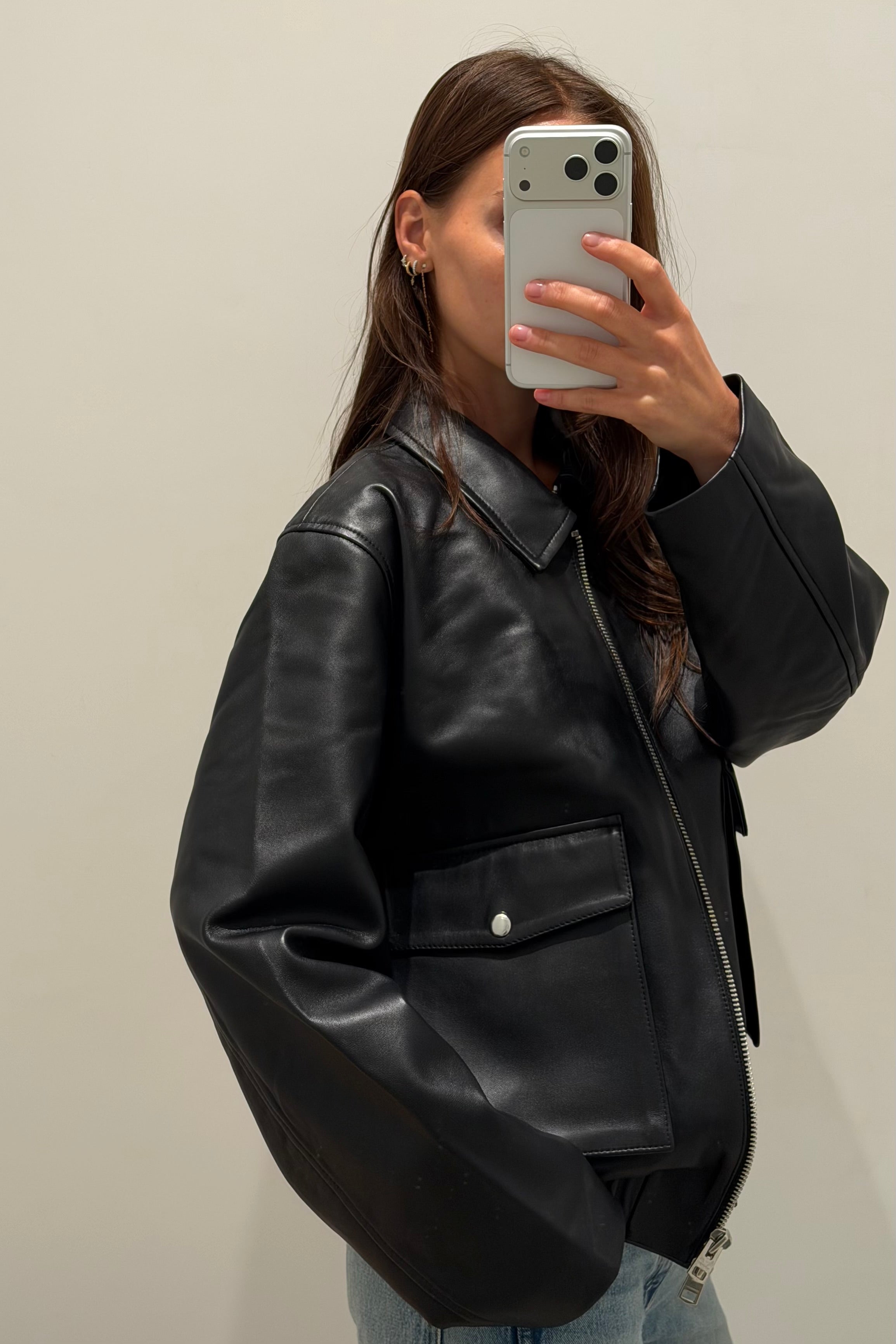ZIP FRONT BOMBER JACKET