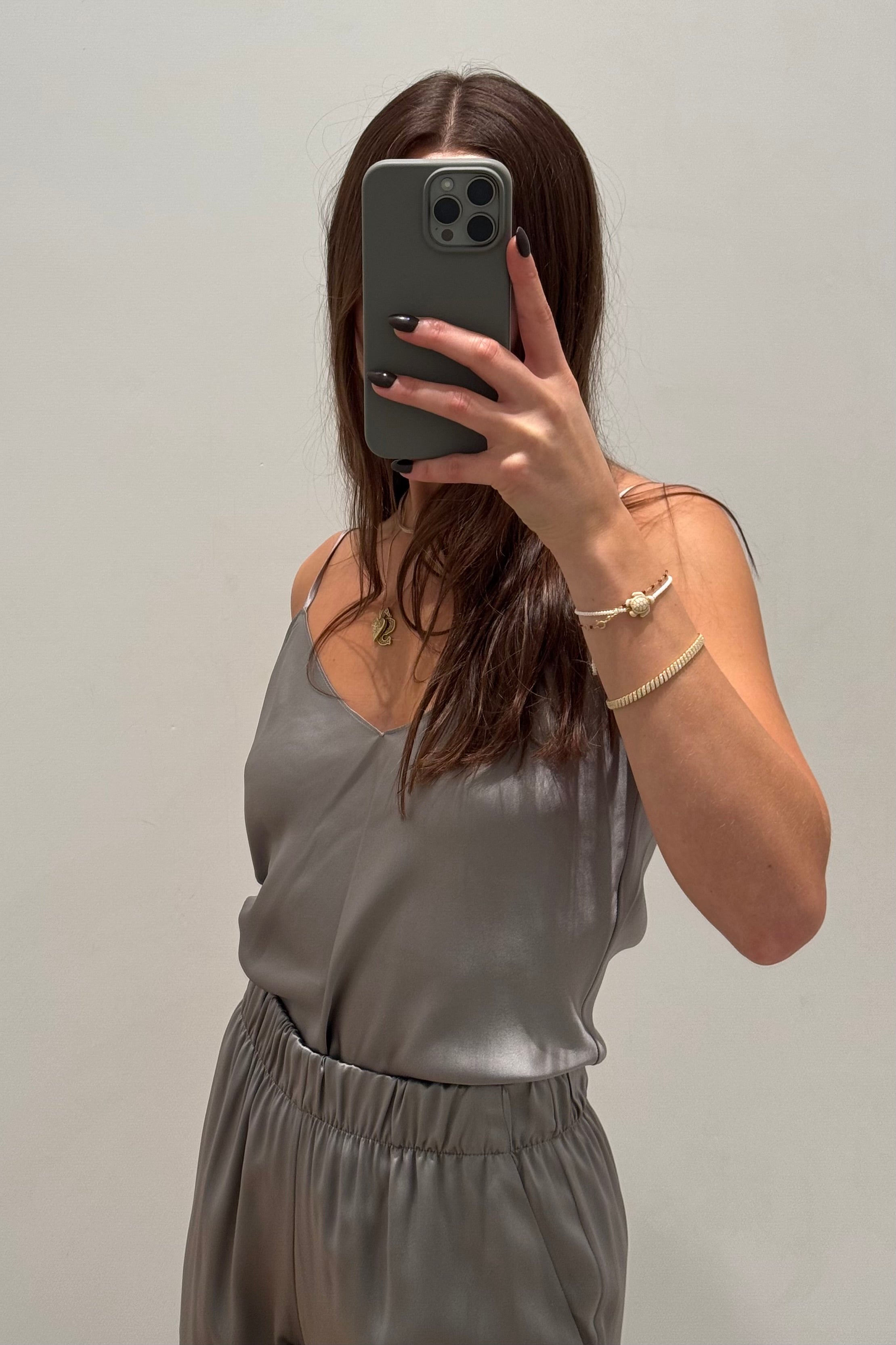 GLORIA V-NECK BIAS SILK TANK