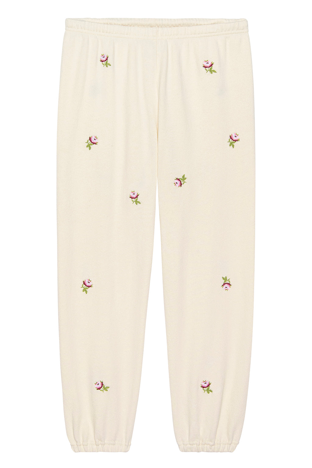THE STADIUM SWEATPANT WITH EMBROIDERED ROSES