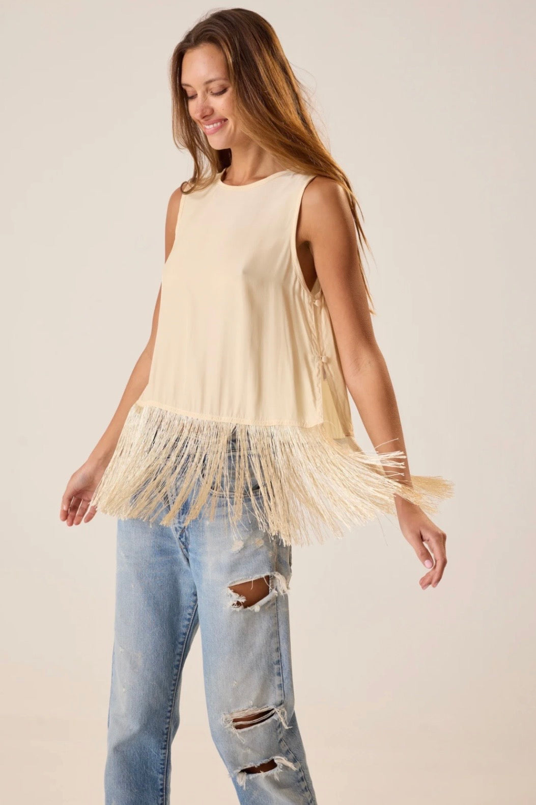 JESSIE FRINGE SILK TOP
