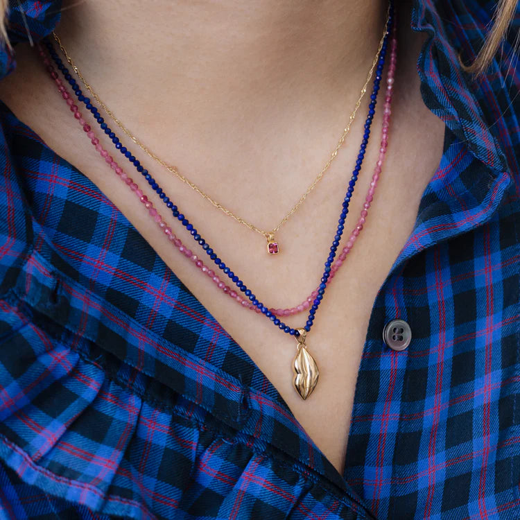 PETITE LAPIS BEADED NECKLACE