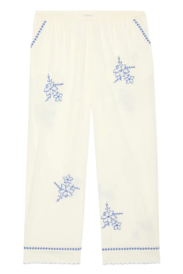 LE PANTALON WEEKEND AVEC BRODERIE MOUCHOIR