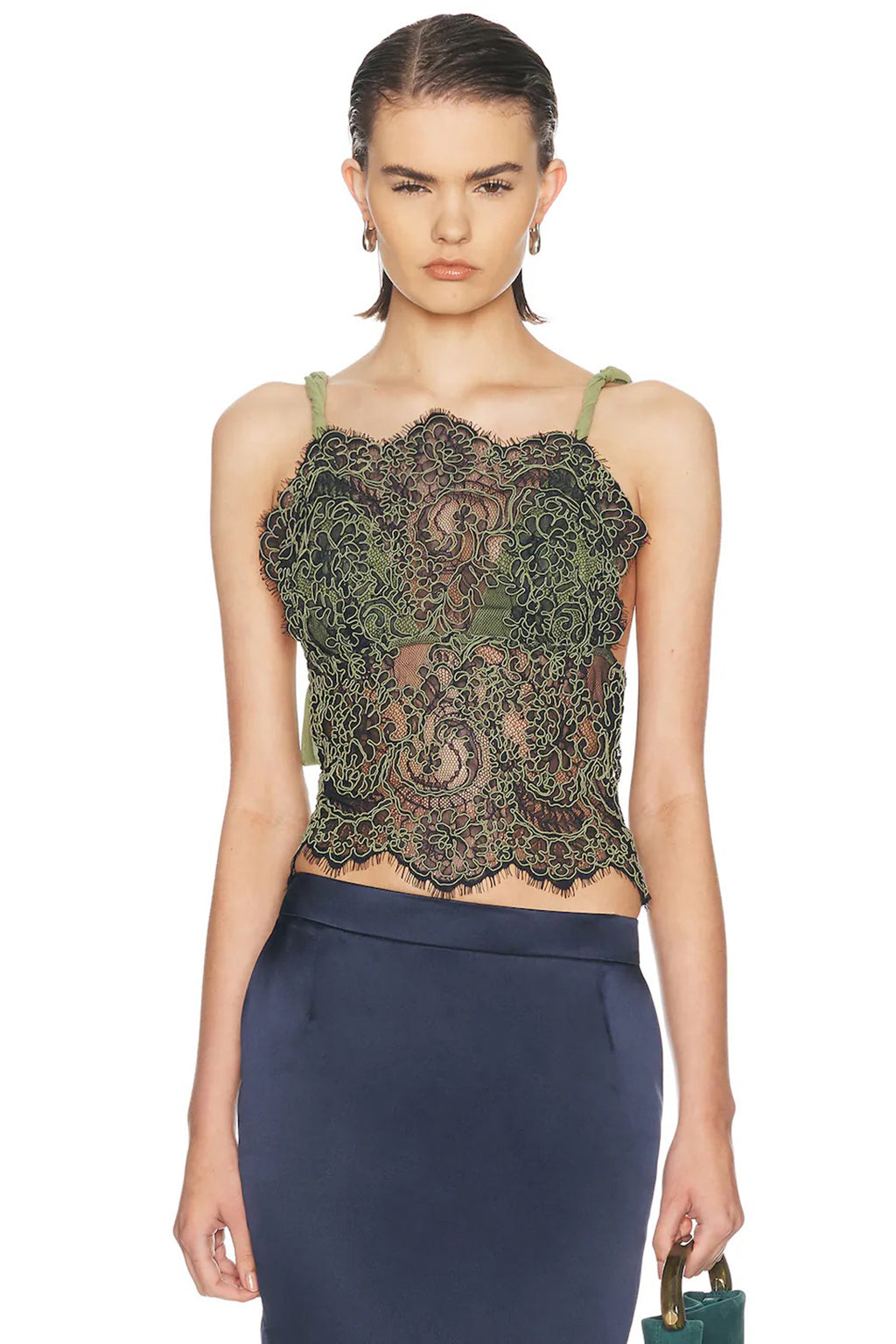 ALUNA LACE DRAPED TOP