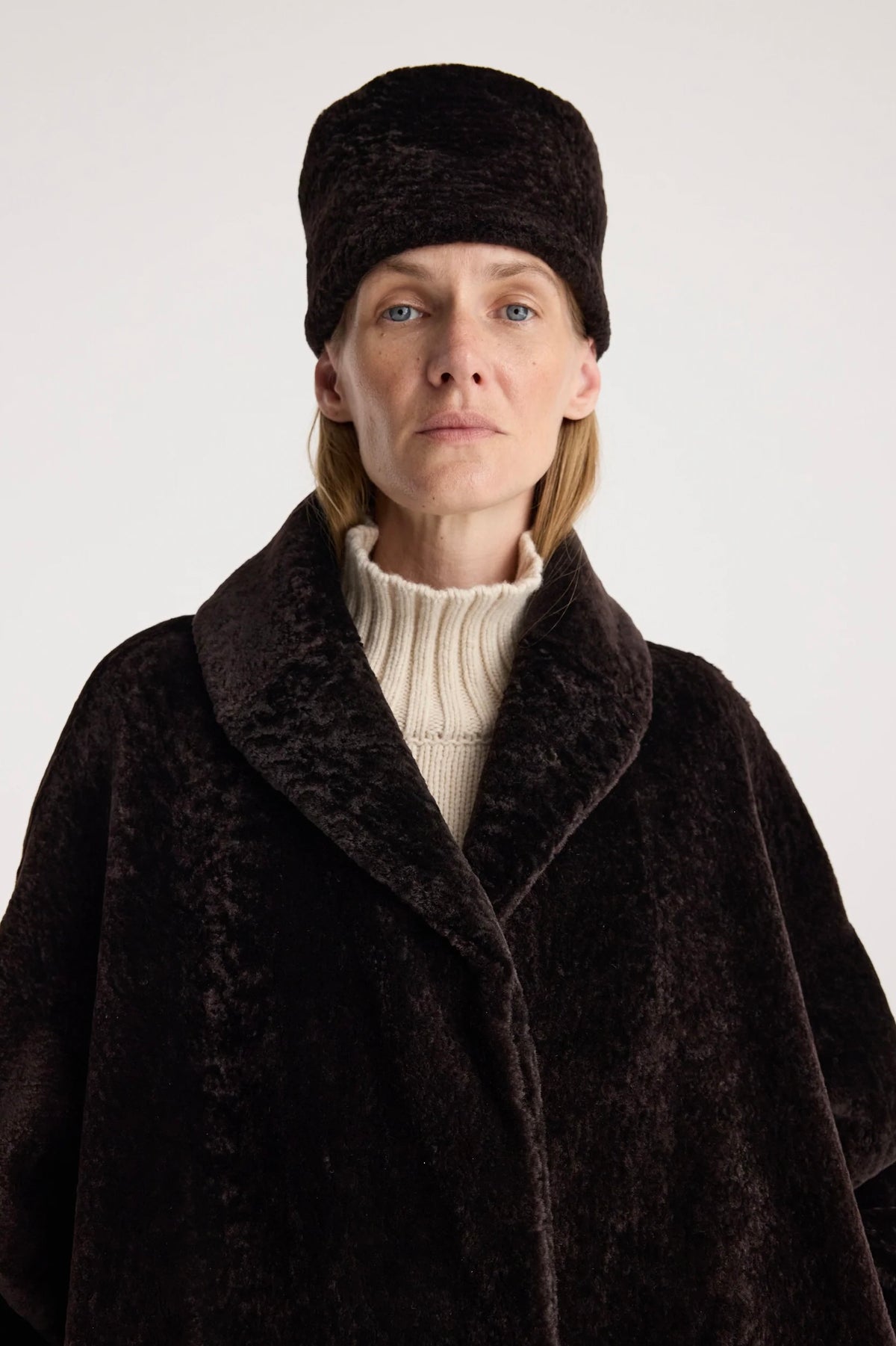 SHEARLING LEATHER HAT