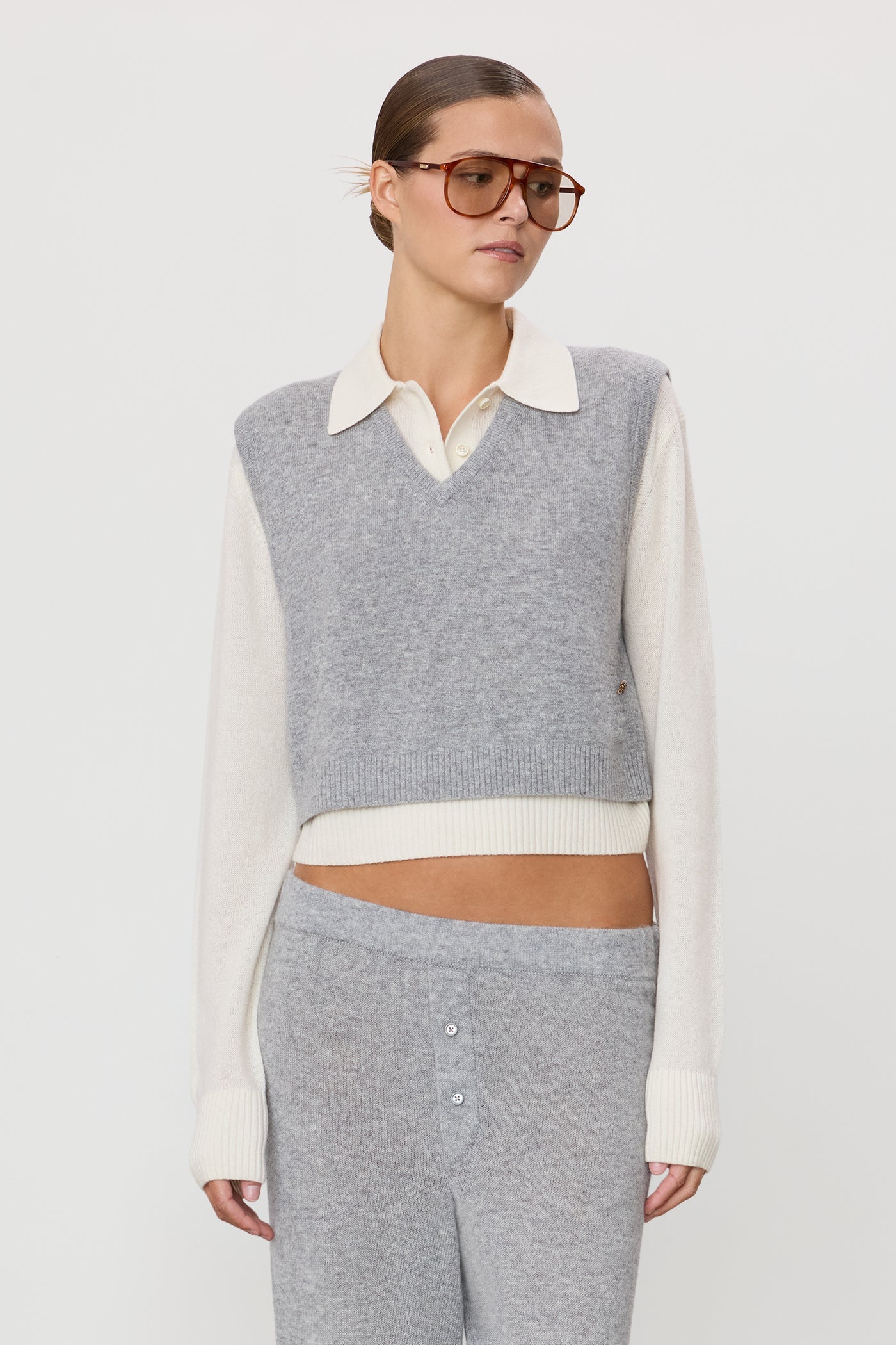 GILET COURT EN CACHEMIRE LEON