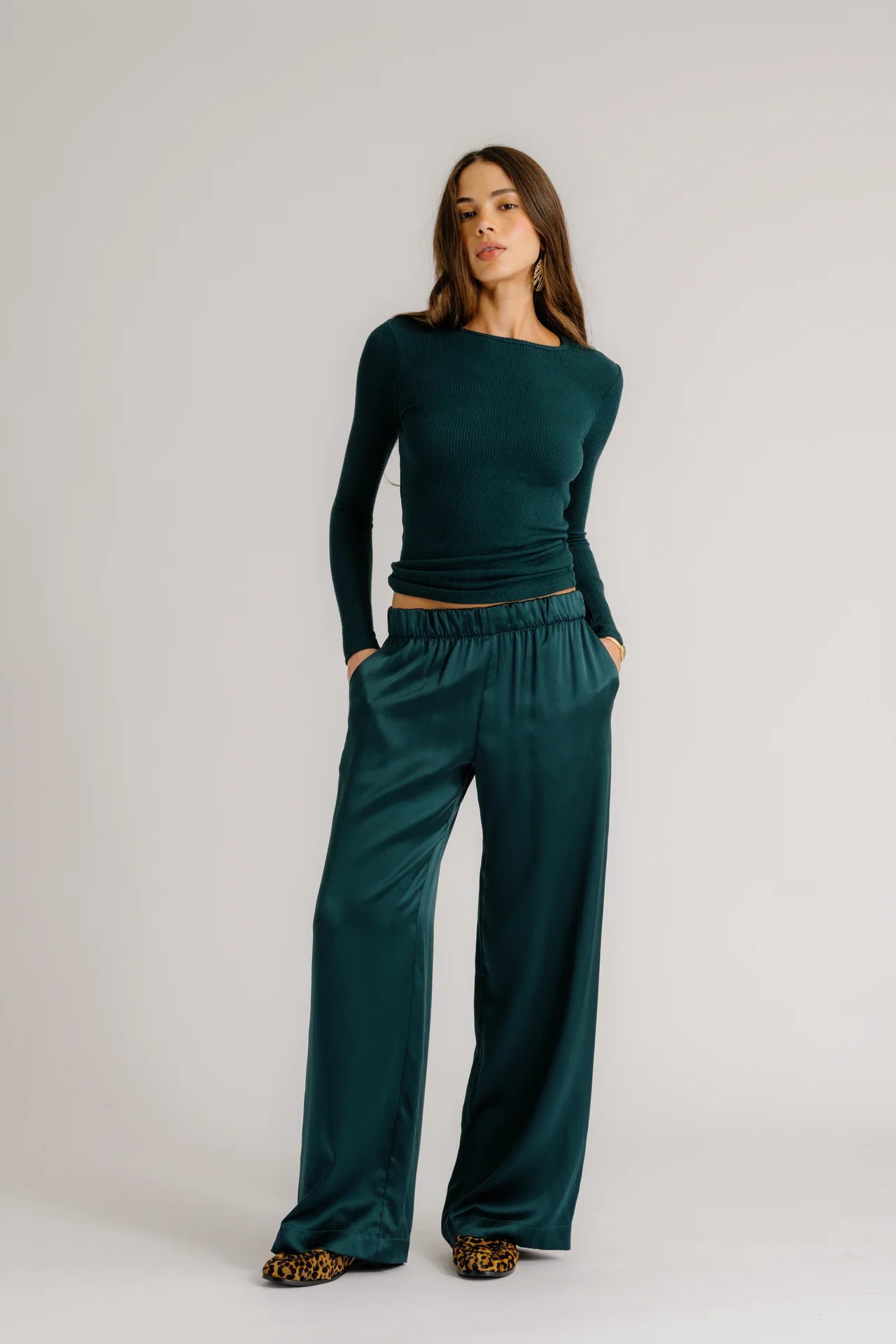 BRYNN WIDE LEG SILK PANT