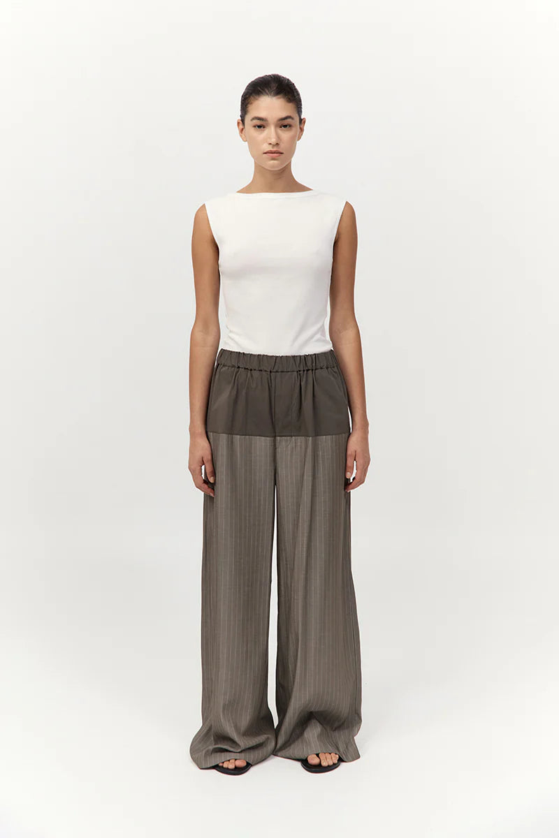 PANTALON DÉCONTRACTÉ À SURPIQÛRES