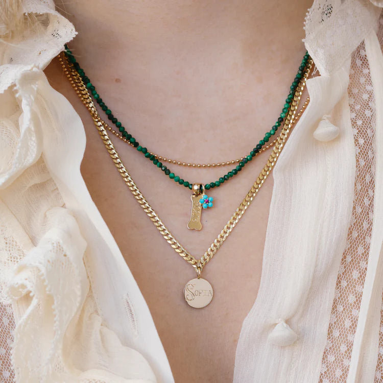 PETITE MALACHITE BEADED NECKLACE