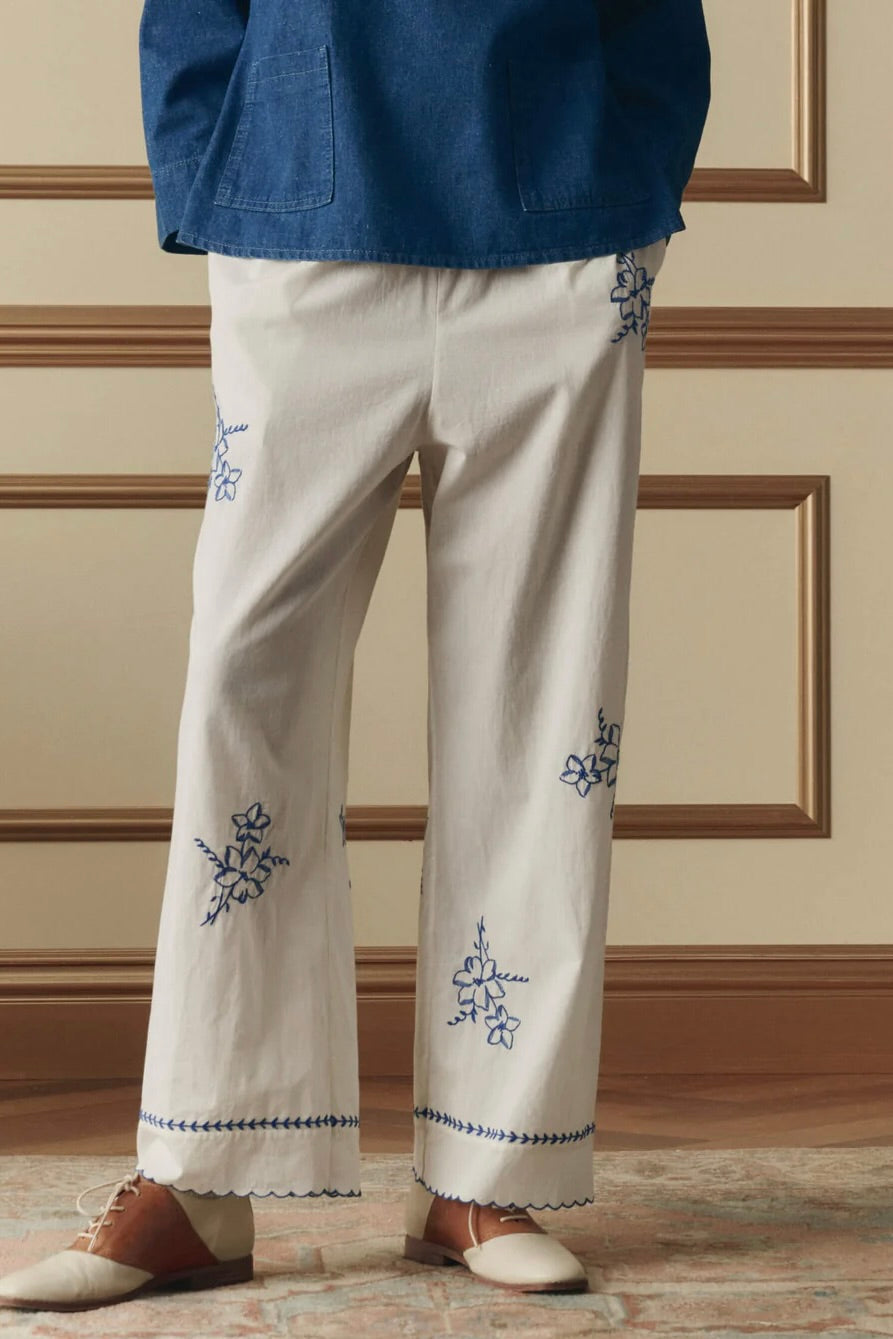 THE WEEKEND PANT W/ HANKY EMBROIDERY