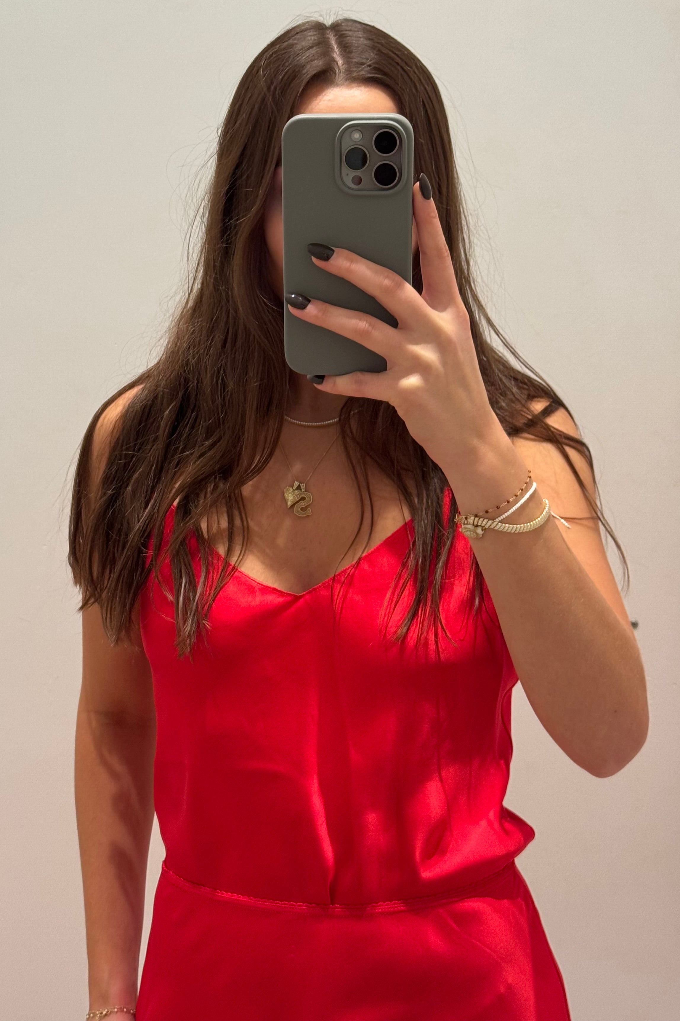 GLORIA V-NECK BIAS SILK TANK